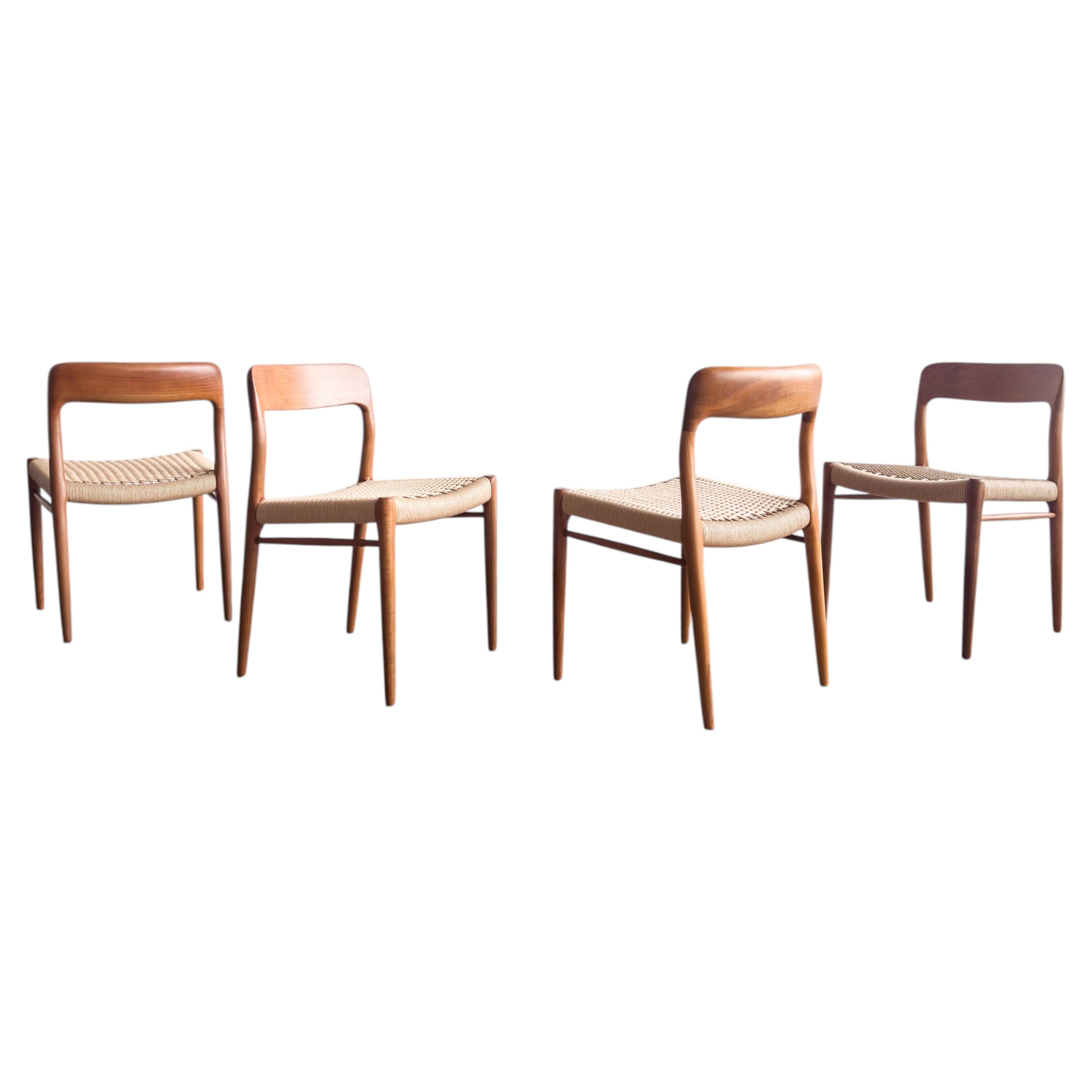 Esszimmerstühle #75 von Niels O. Møller, Mid Century Design von J. L. Moller
