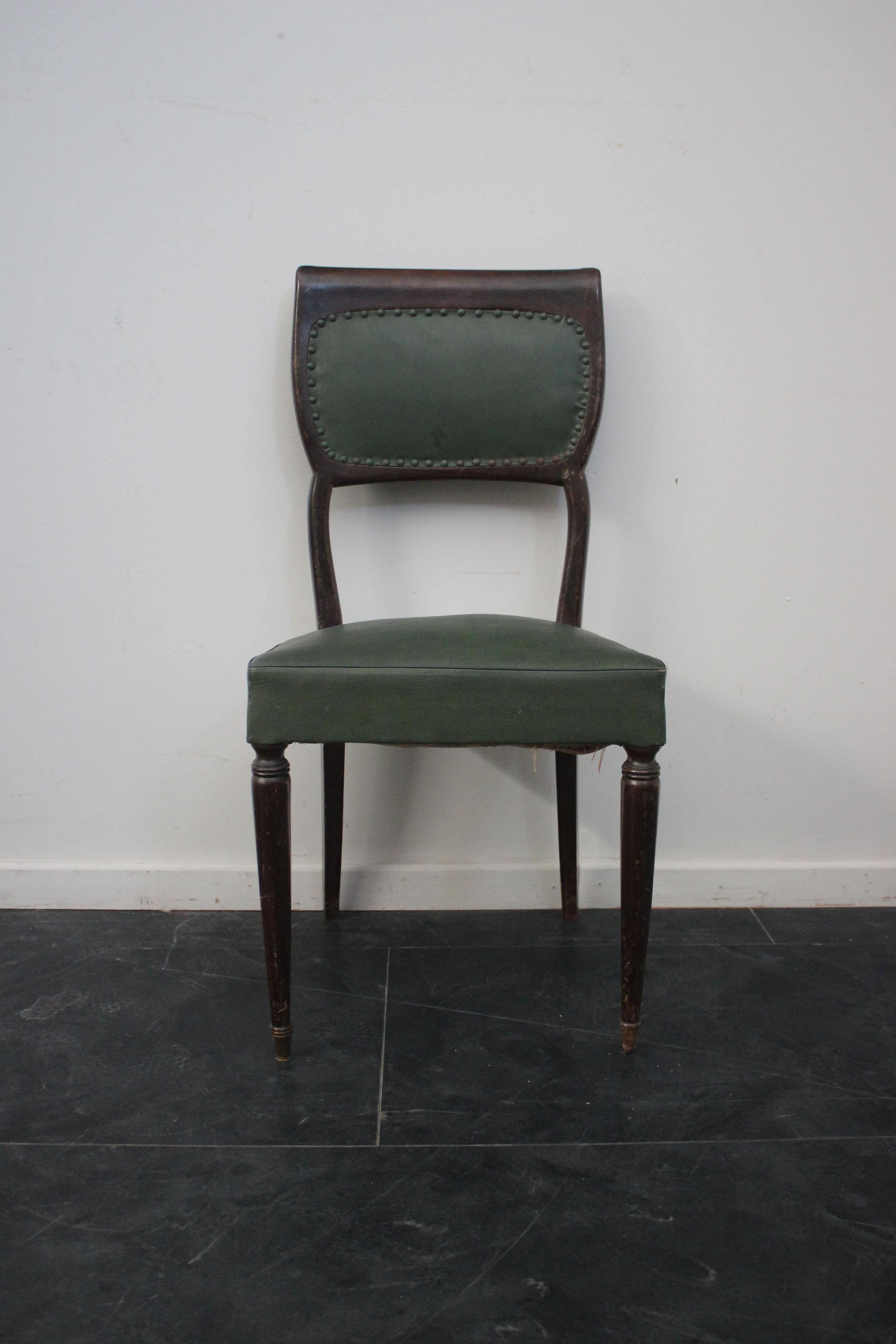 Art Deco Dining Chairs Attributed to Vittorio Dassi for Dassi, 1950s, Set of 6 For Sale
