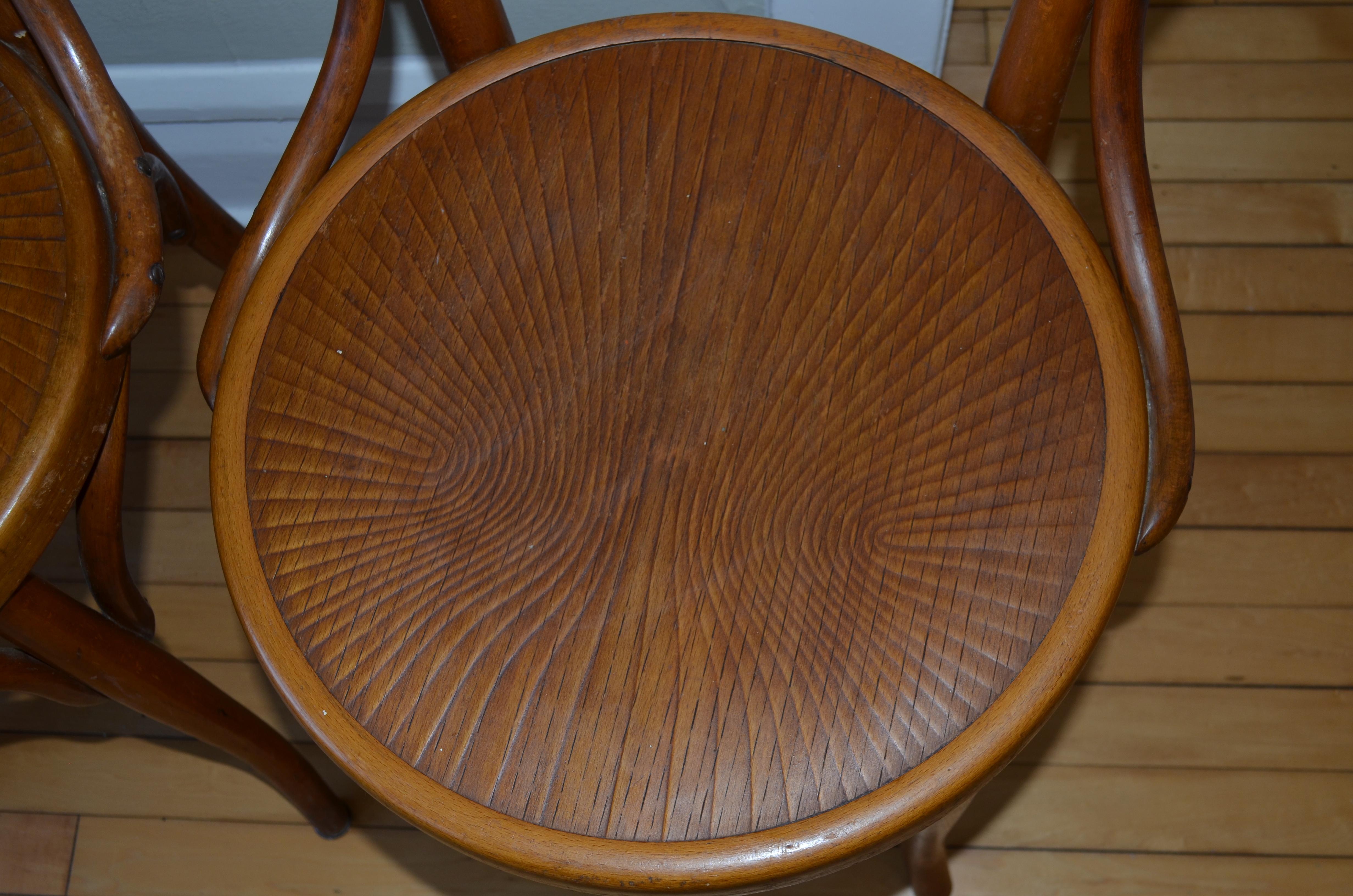 Dining Chairs Bentwood J & J Kohn Bistro Chairs, Austria, Set of 4 In Good Condition In Madison, WI