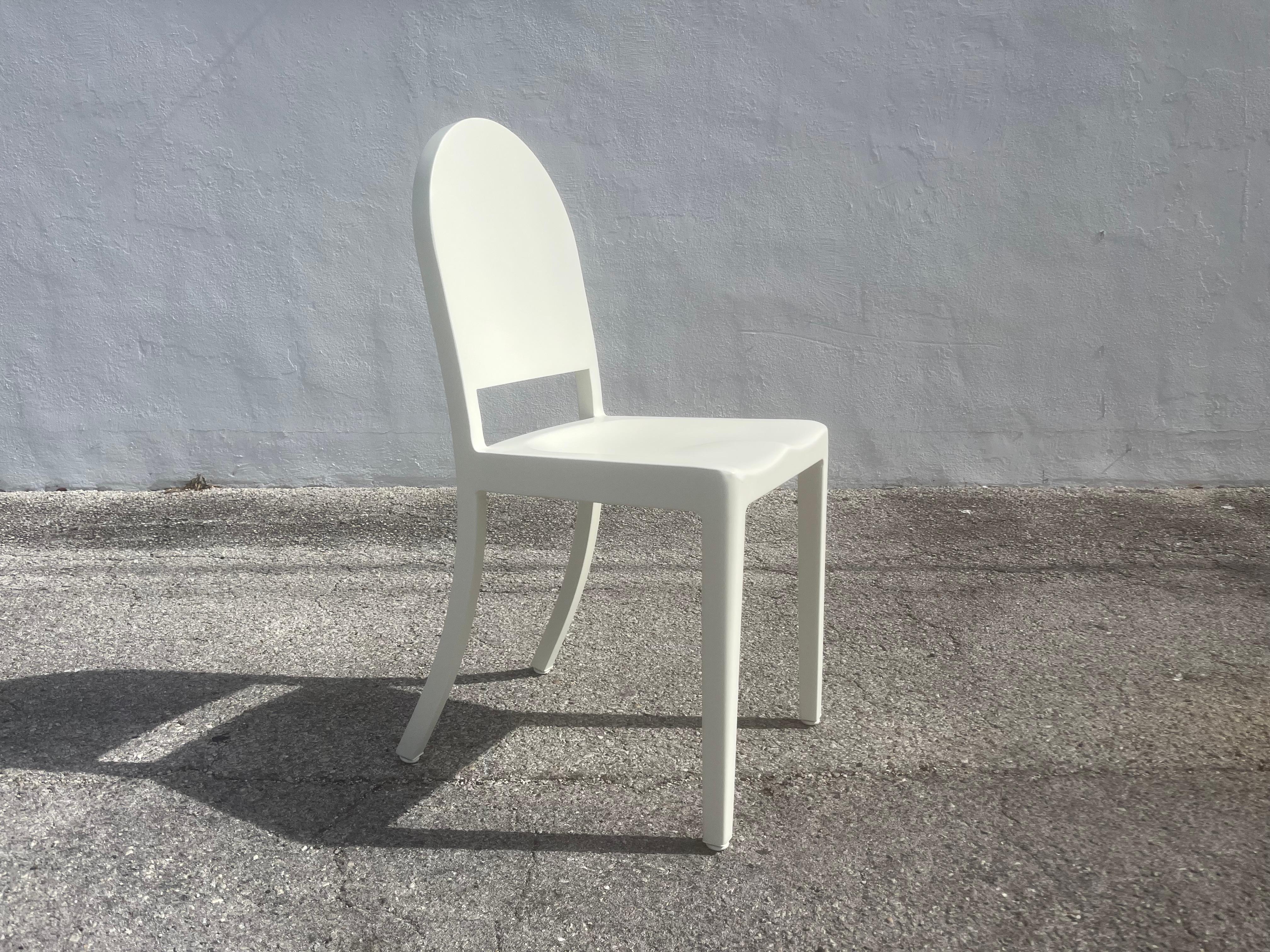 Dining Chairs by Andrée Putman for Emeco, Aluminum, Cream 6