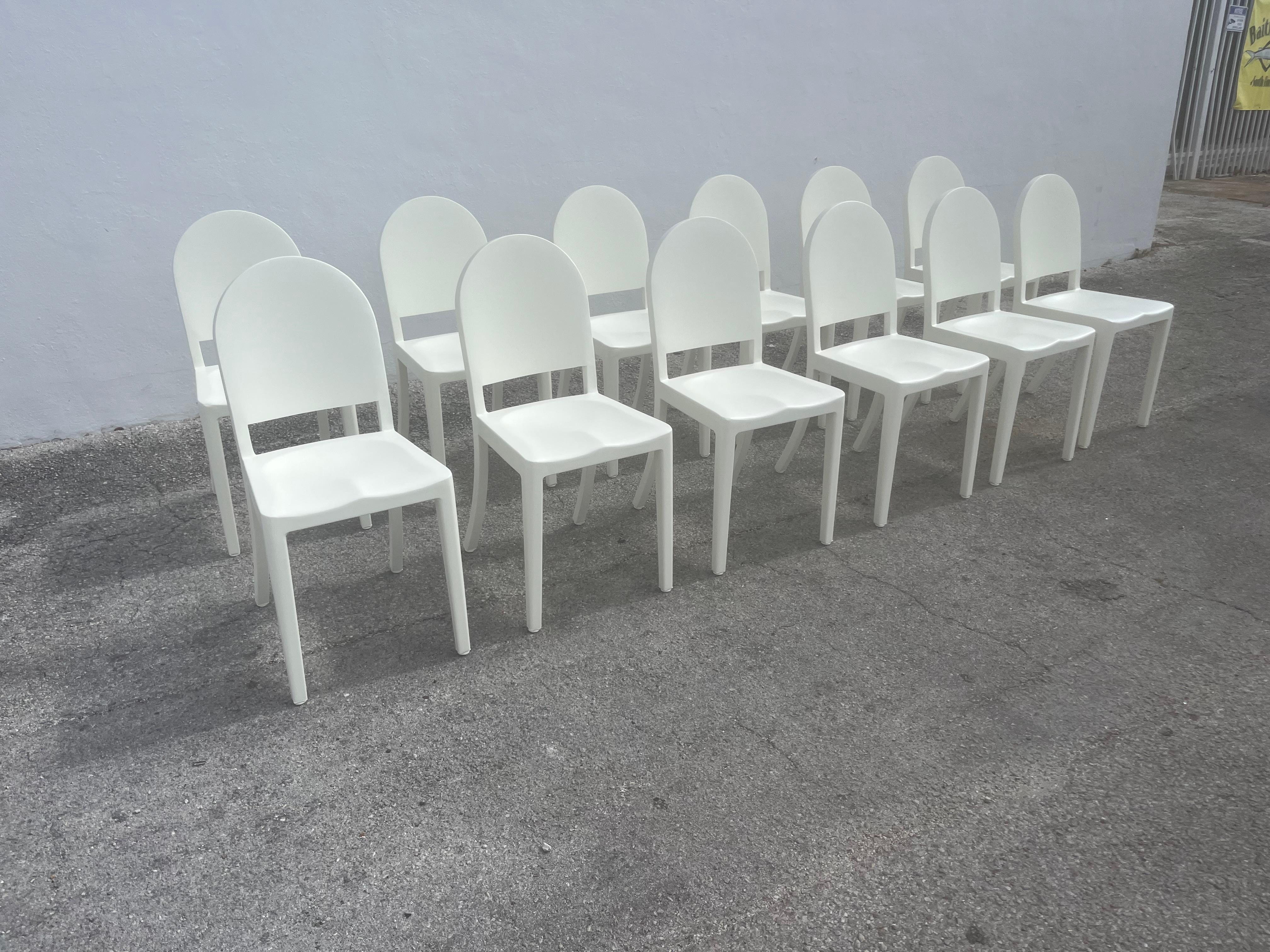 Dining Chairs by Andrée Putman for Emeco, Aluminum, Cream 11