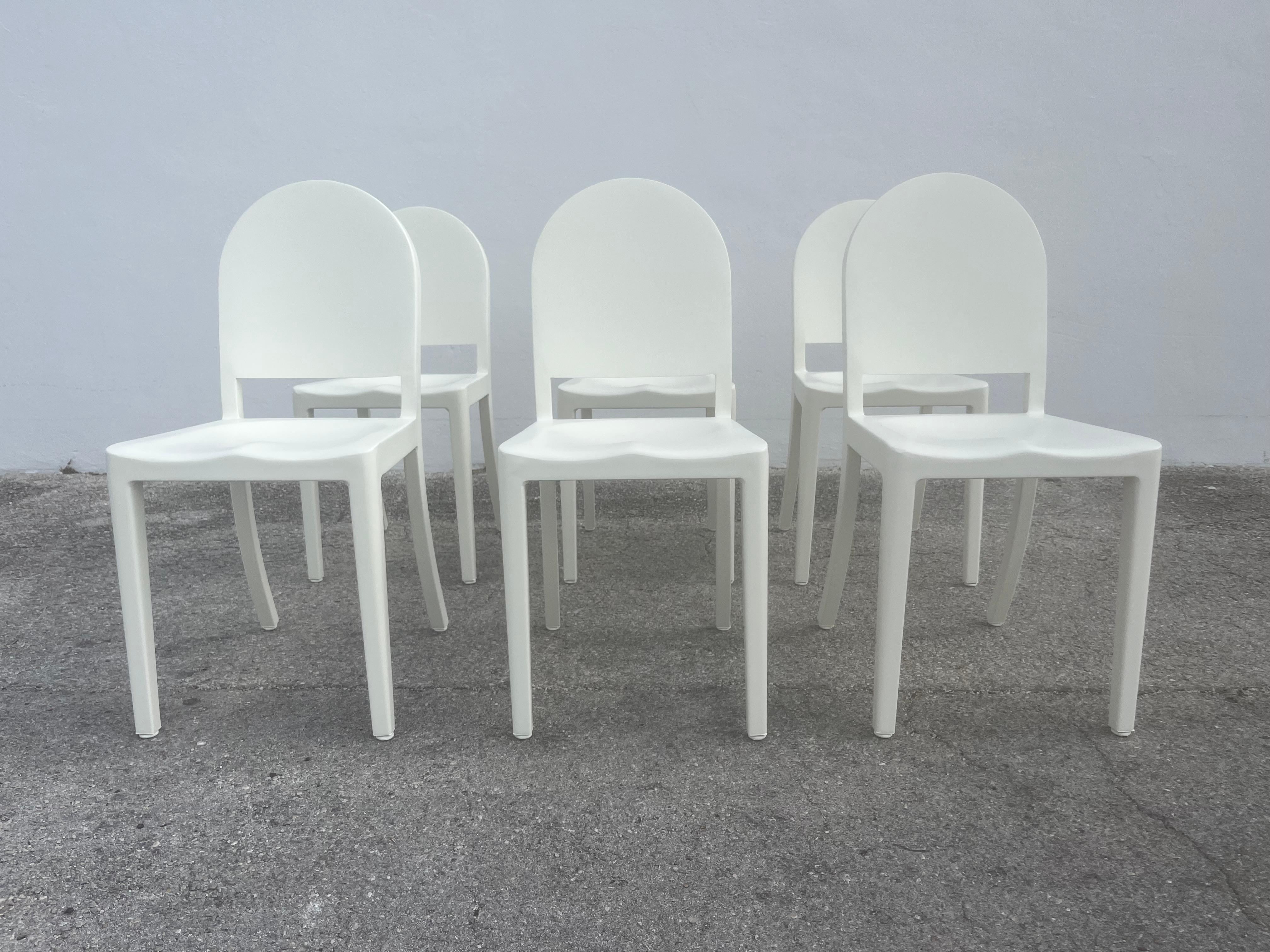 American Dining Chairs by Andrée Putman for Emeco, Aluminum, Cream