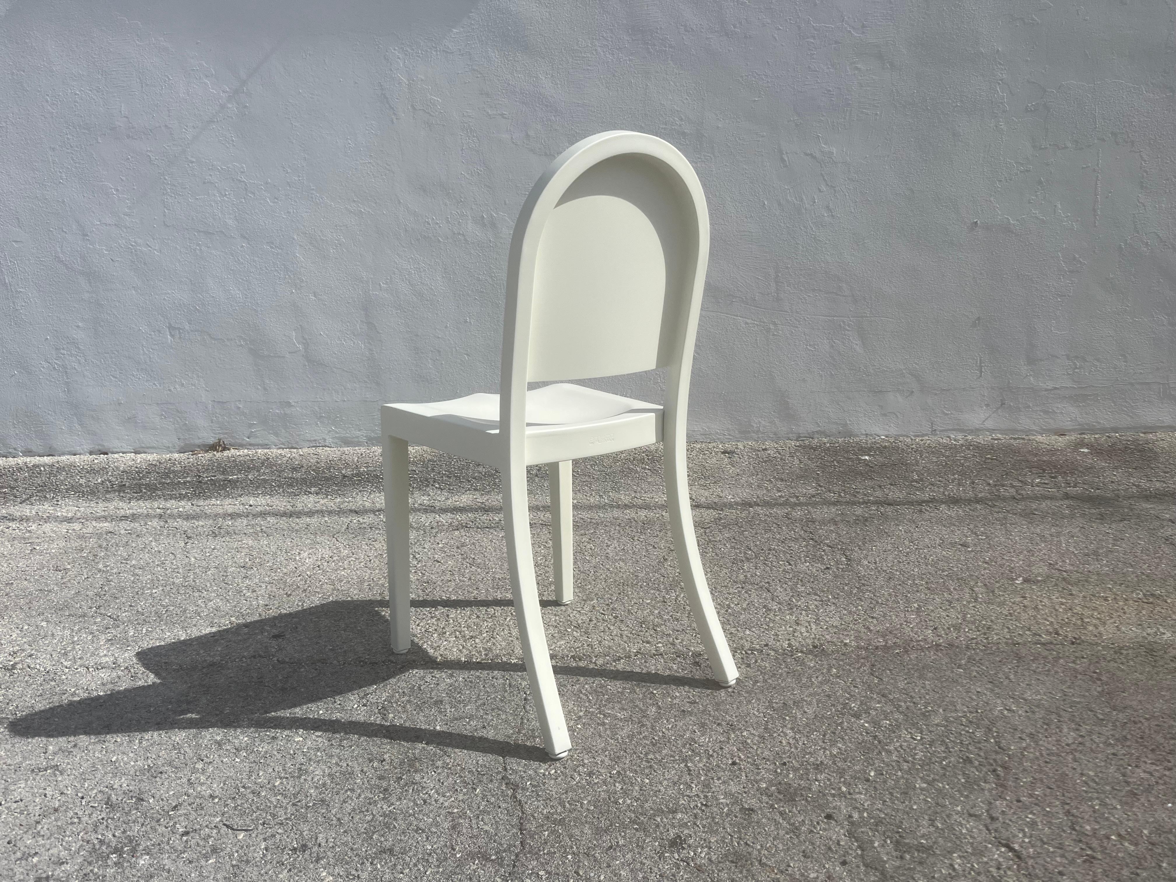 Dining Chairs by Andrée Putman for Emeco, Aluminum, Cream 1