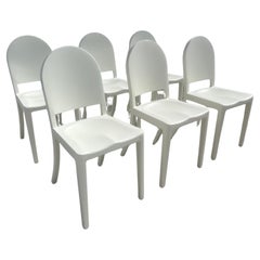 Esszimmerstühle von Andrée Putman für Emeco, Aluminium, Creme
