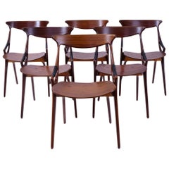 Dining Chairs by Arne Hovmand Olsen for Mogens Kold, Set of 6