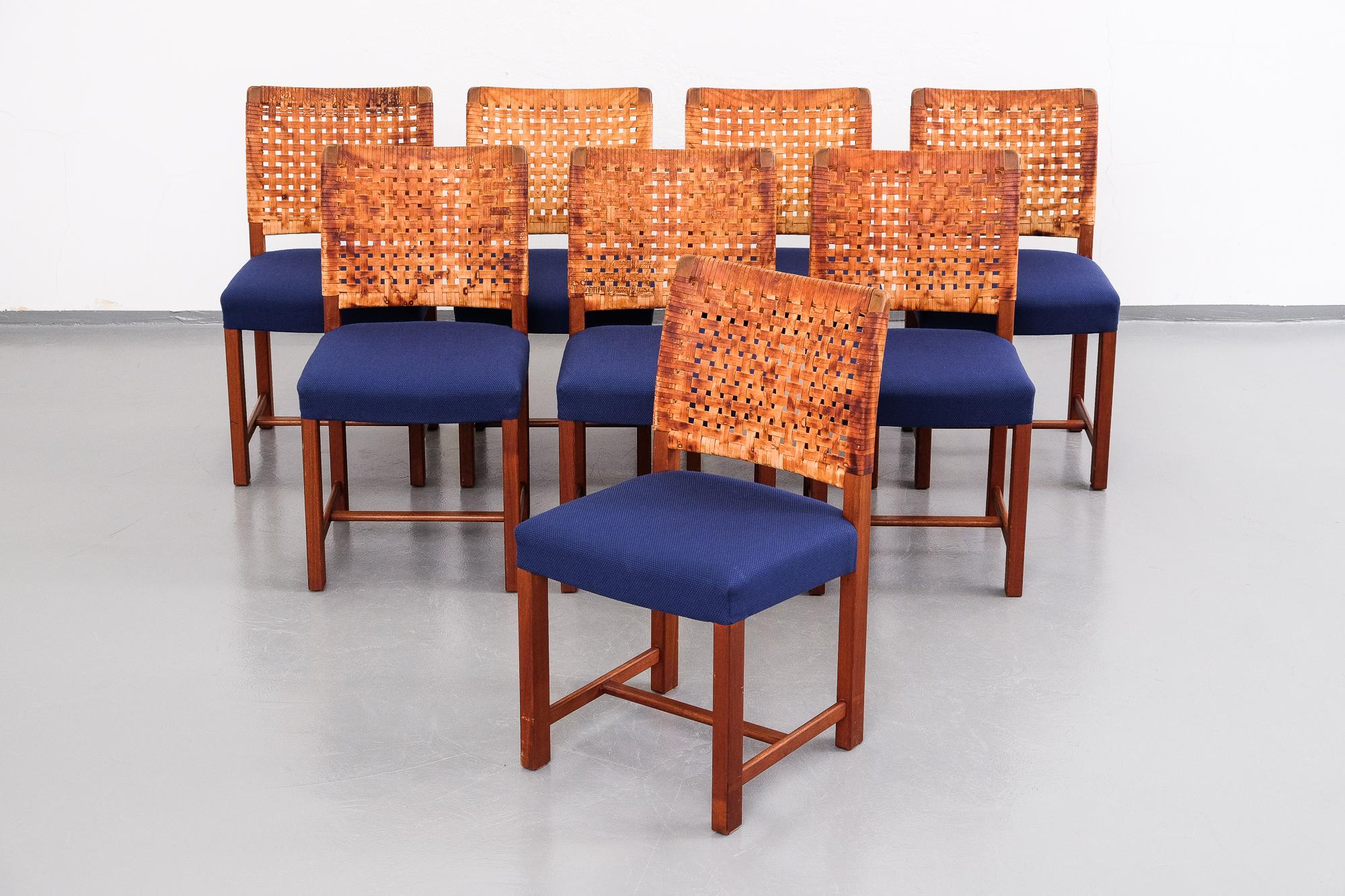 Scandinavian Modern Dining Chairs by Carl Gustaf Hiort Af Ornäs for Mikko Nupponen, 1950s, Set of 8