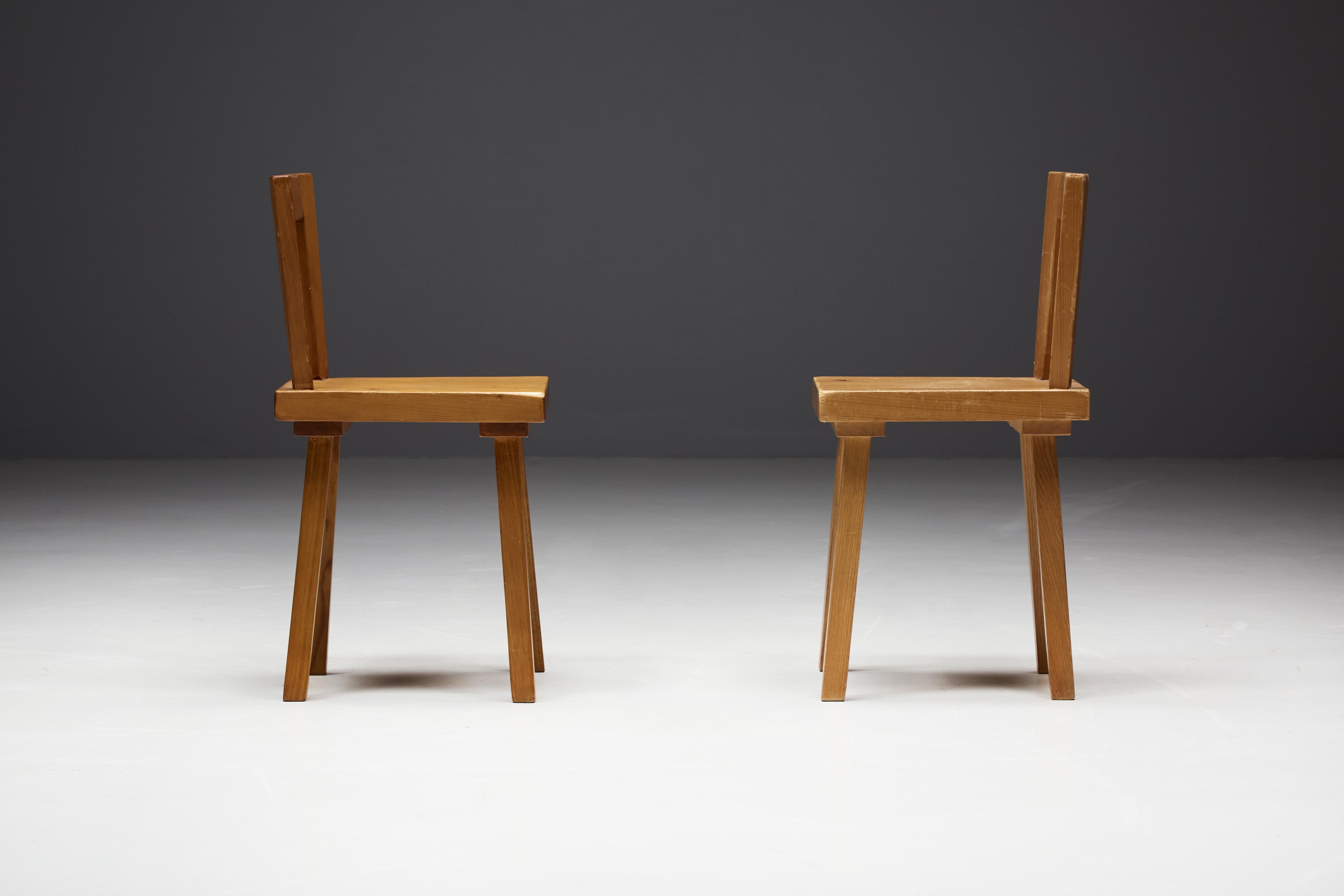 Dining Chairs by Charlotte Perriand for Les Arcs, France, 1960s In Good Condition For Sale In Antwerp, BE