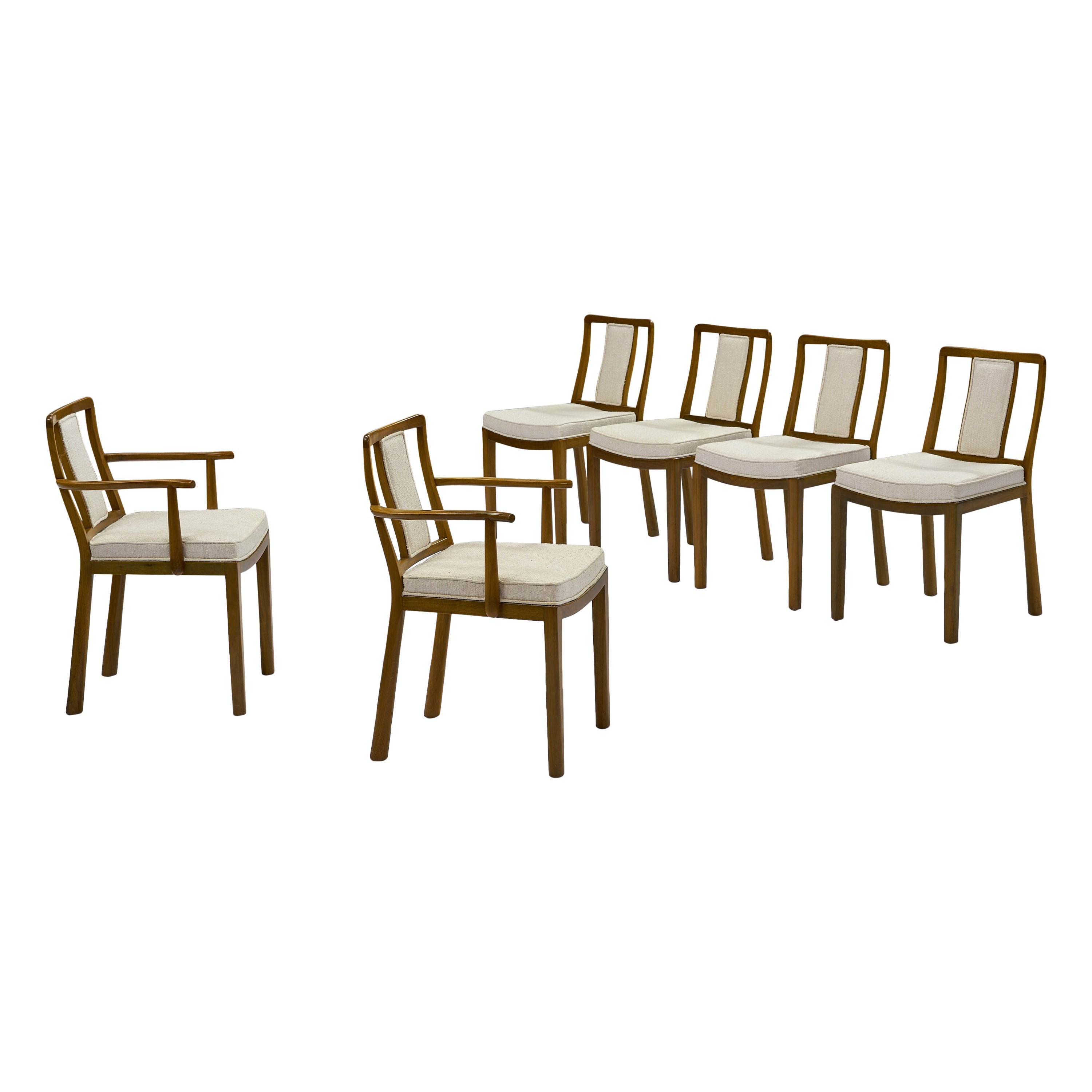 Sillas de comedor de Edward Wormley para Dunbar, juego de seis, años 50 en venta