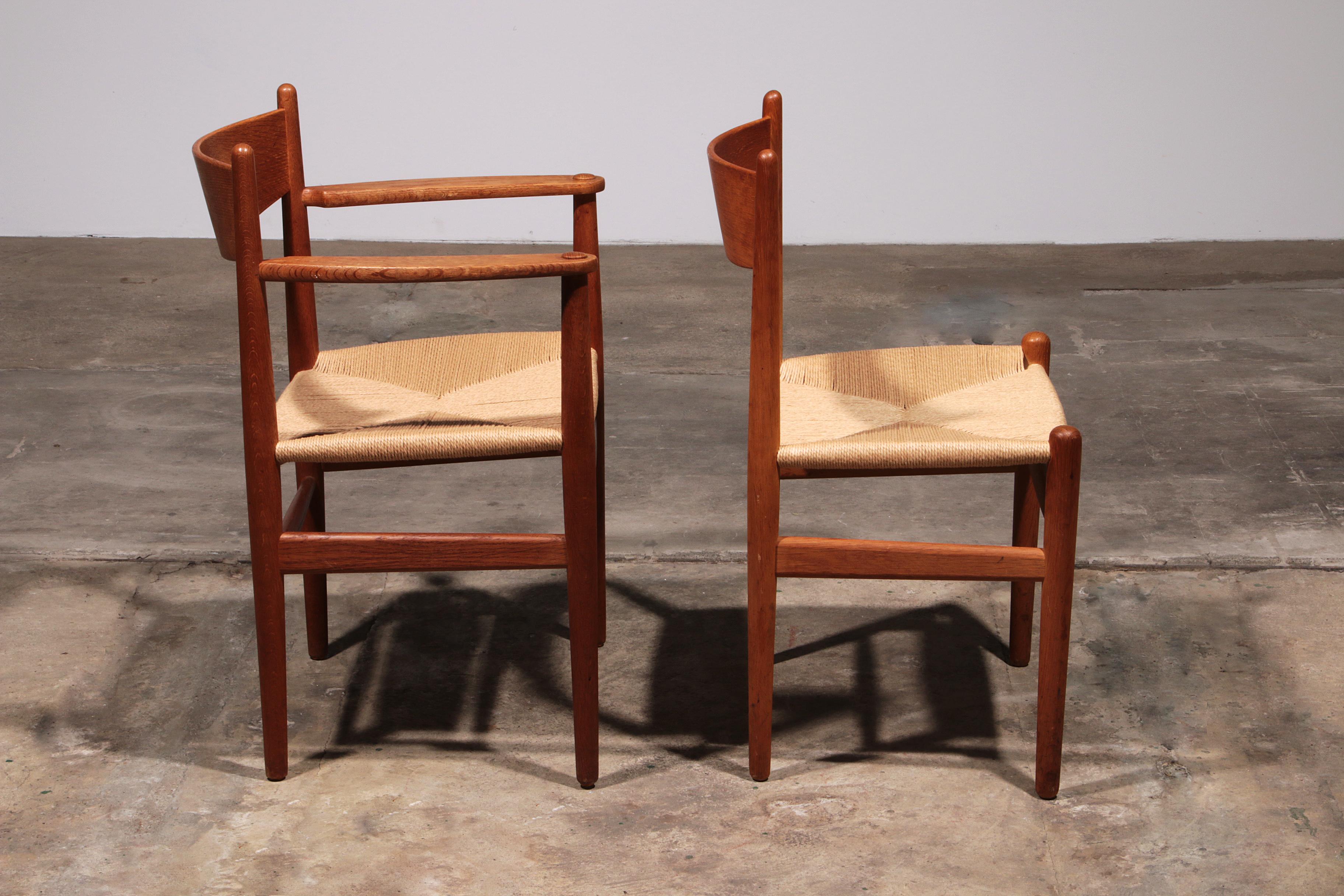 Sedie da pranzo di Hansen per Carl Hansen & Søn Danimarca 2 CH37 e 2 CH36 in vendita 3
