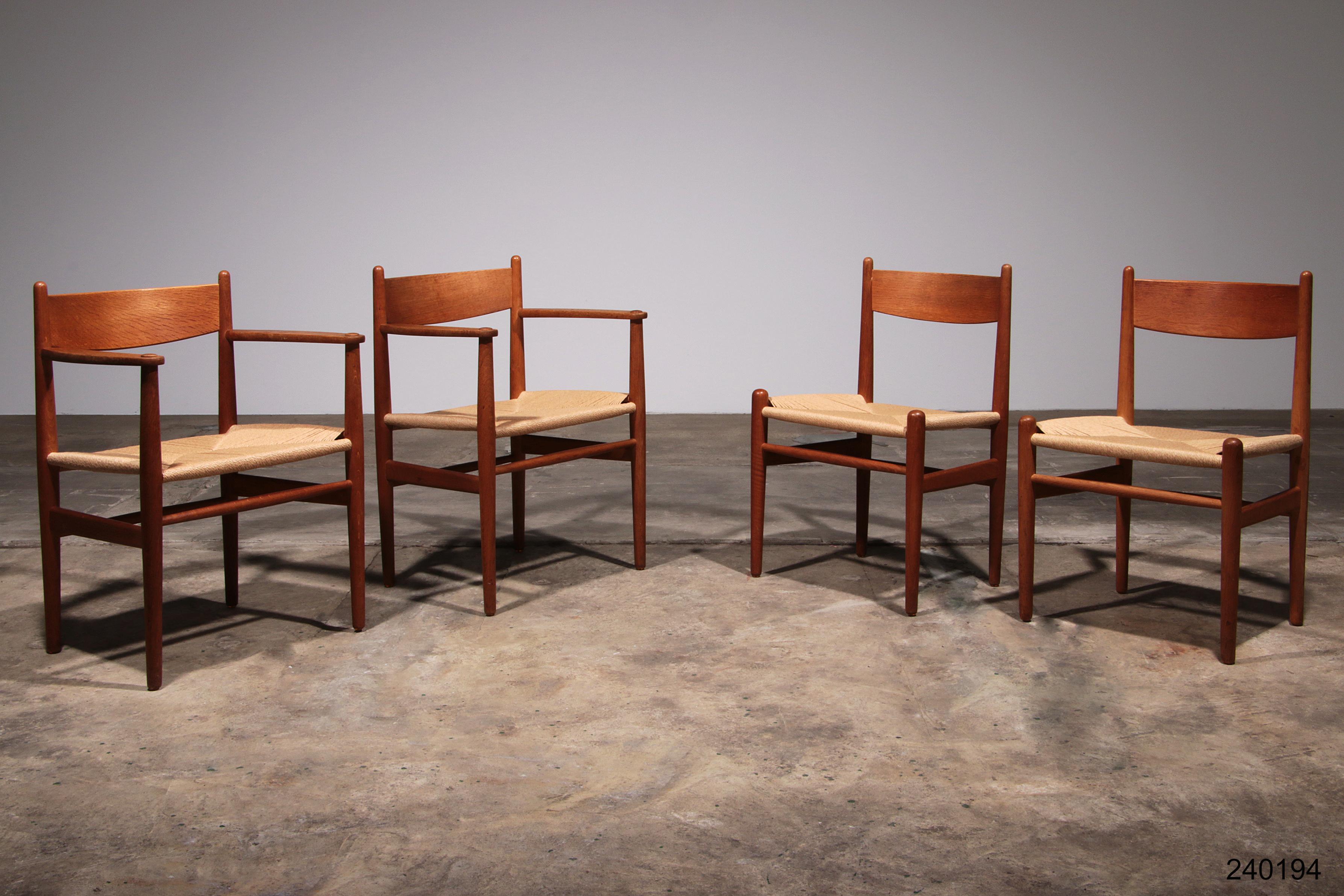 Sedie da pranzo di Hansen per Carl Hansen & Søn Danimarca 2 CH37 e 2 CH36 in vendita 11