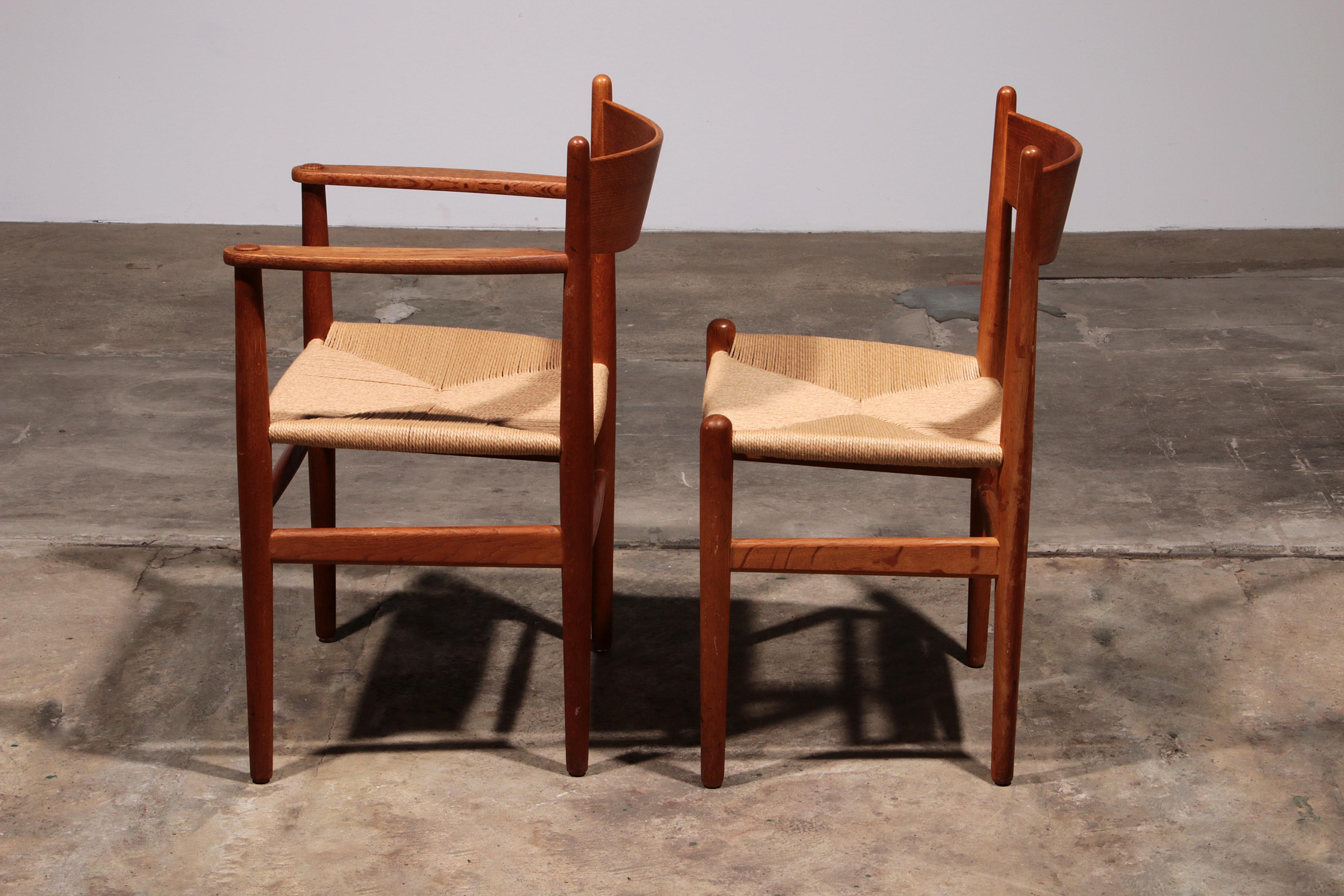 Sedie da pranzo di Hansen per Carl Hansen & Søn Danimarca 2 CH37 e 2 CH36 in vendita 1