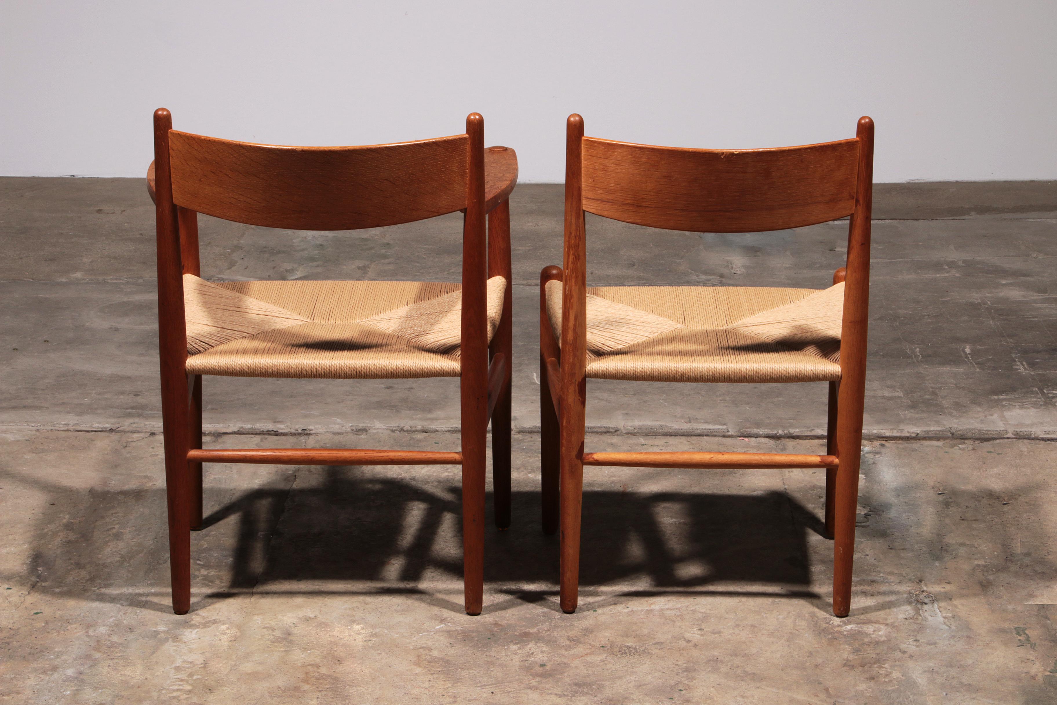 Sedie da pranzo di Hansen per Carl Hansen & Søn Danimarca 2 CH37 e 2 CH36 in vendita 2