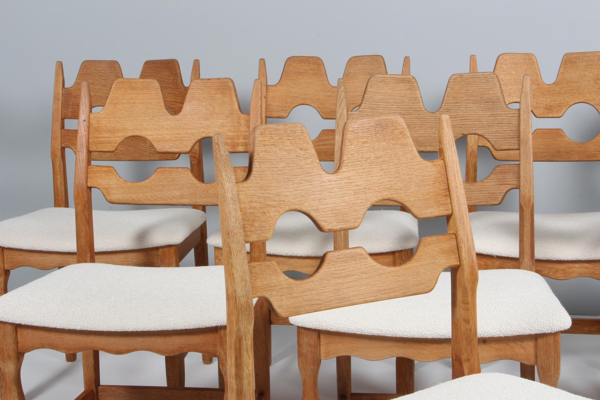 Scandinavian Modern Dining Chairs by Henning Kjærnulf, model Razoblade, Denmark 1970s, Oak