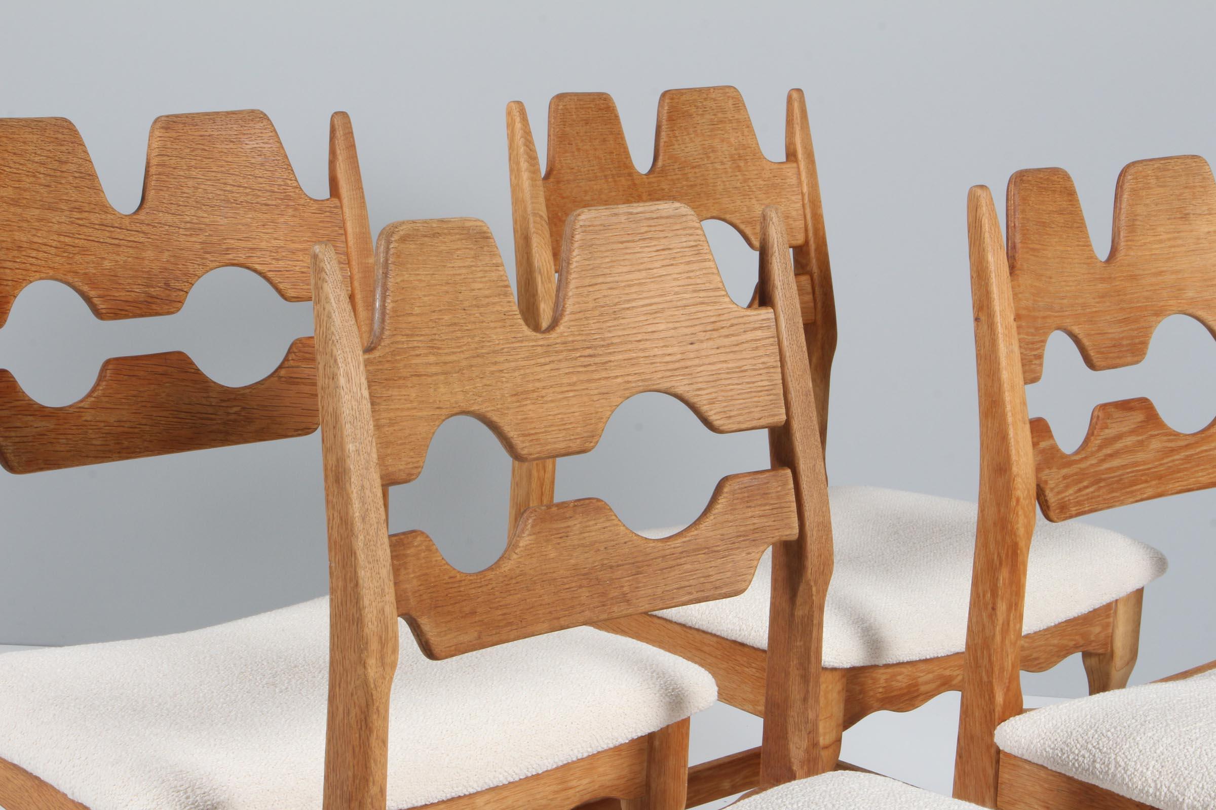 Scandinavian Modern Dining Chairs by Henning Kjærnulf, Model Razoblade, Denmark 1970s, Oak