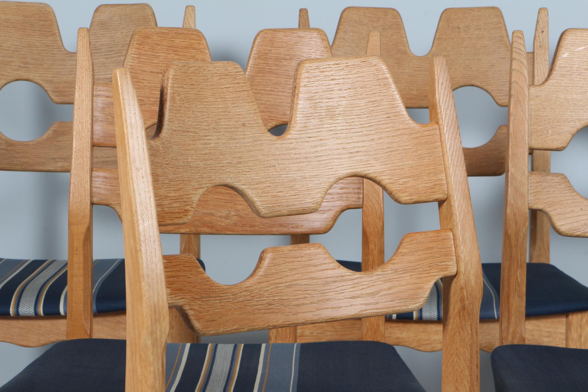 Sedie da pranzo di Henning Kjærnulf, modello Razoblade, Danimarca anni '70, Oak In condizioni buone in vendita a Esbjerg, DK