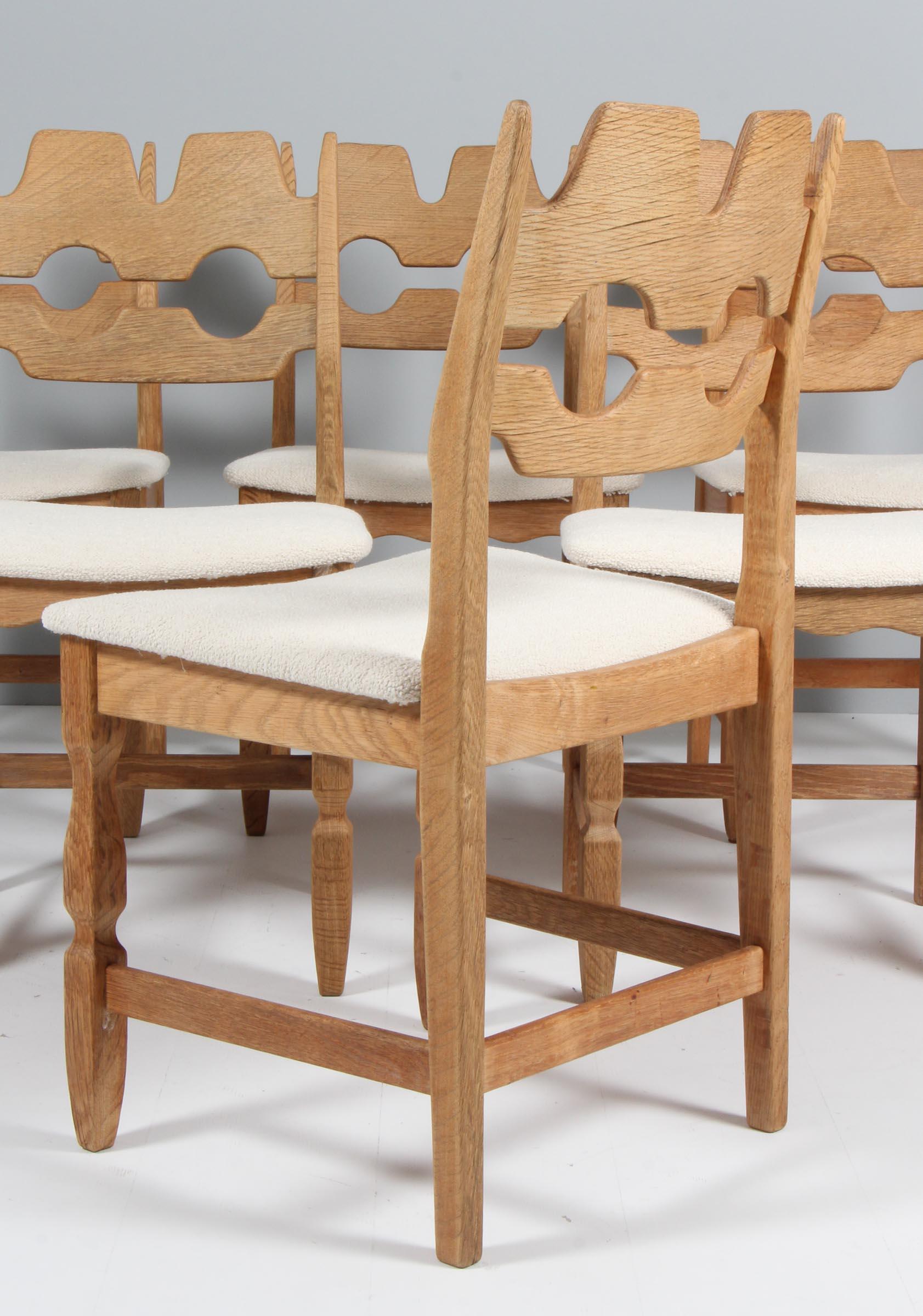 Late 20th Century Dining Chairs by Henning Kjærnulf, Model Razoblade, Denmark 1970s, Oak