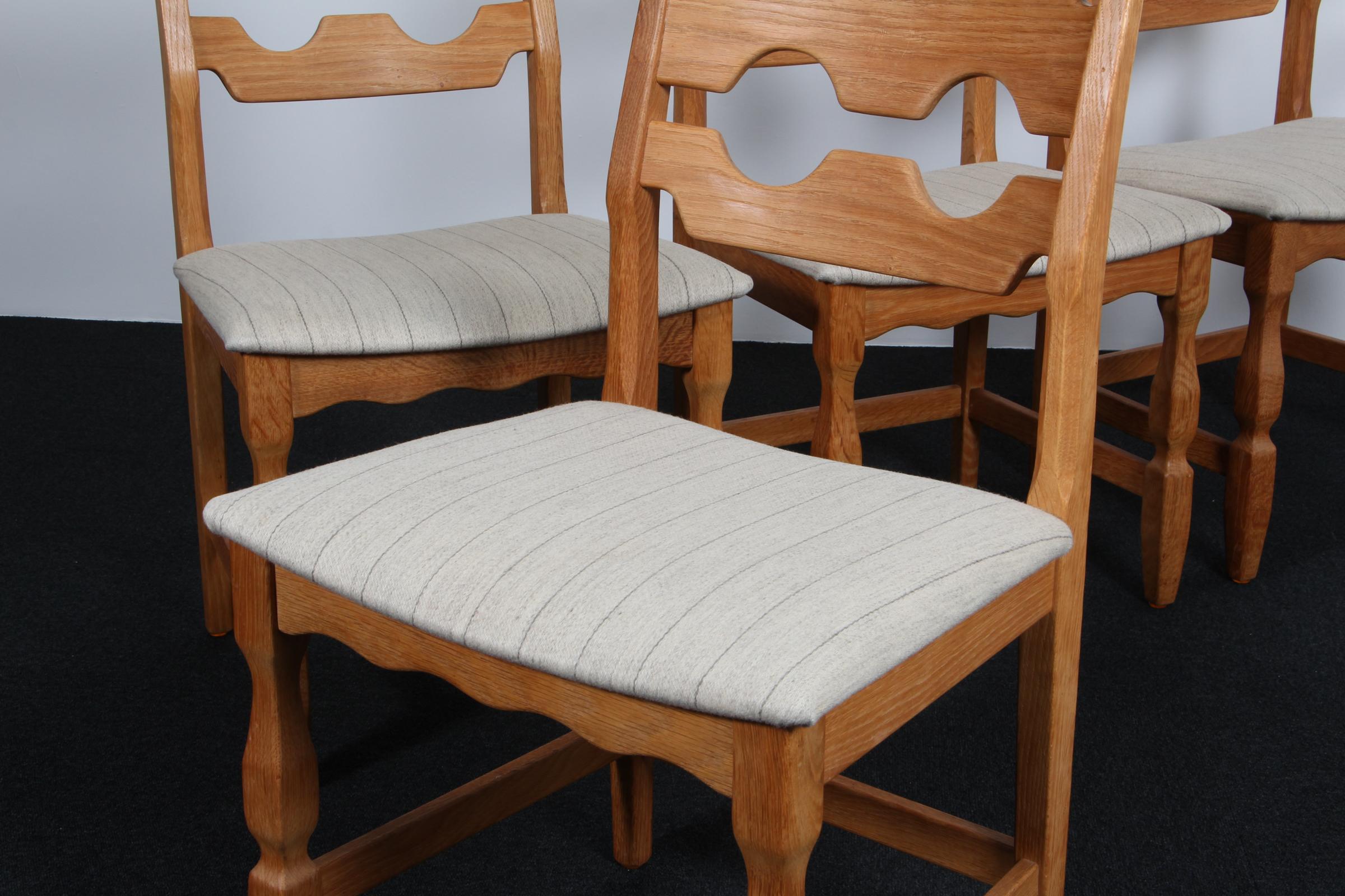 Sillas de comedor de Henning Kjærnulf, Modelo Razoblade, Dinamarca Años 70, Roble en venta 1