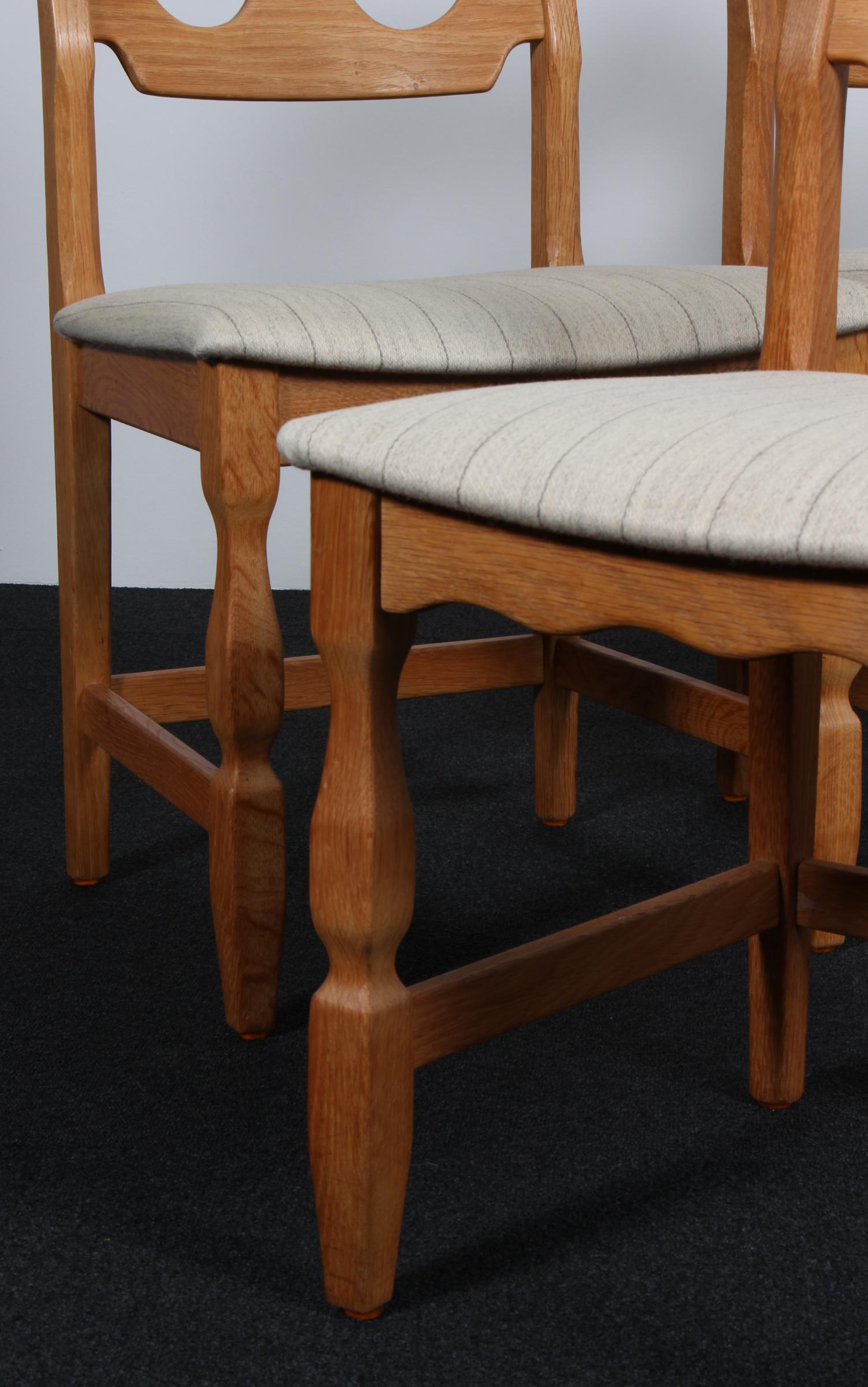 Sillas de comedor de Henning Kjærnulf, Modelo Razoblade, Dinamarca Años 70, Roble en venta 2