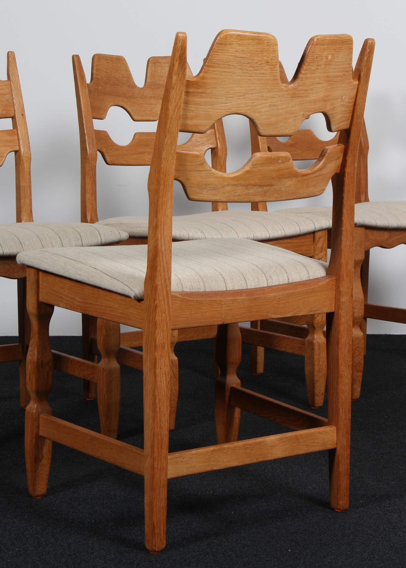 Sillas de comedor de Henning Kjærnulf, Modelo Razoblade, Dinamarca Años 70, Roble en venta 3