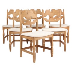 Dining Chairs by Henning Kjærnulf, Model Razoblade, Denmark 1970s, Oak