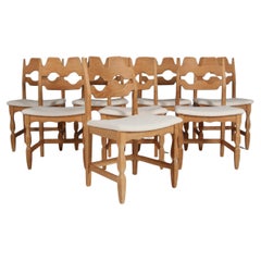 Dining Chairs by Henning Kjærnulf, Model Razoblade, Denmark 1970s, Oak