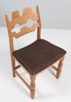 Dining Chairs by Henning Kjærnulf, model Razorblade, Denmark, Oak