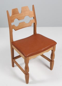 Dining Chairs by Henning Kjærnulf, model Razorblade, Denmark, Oak