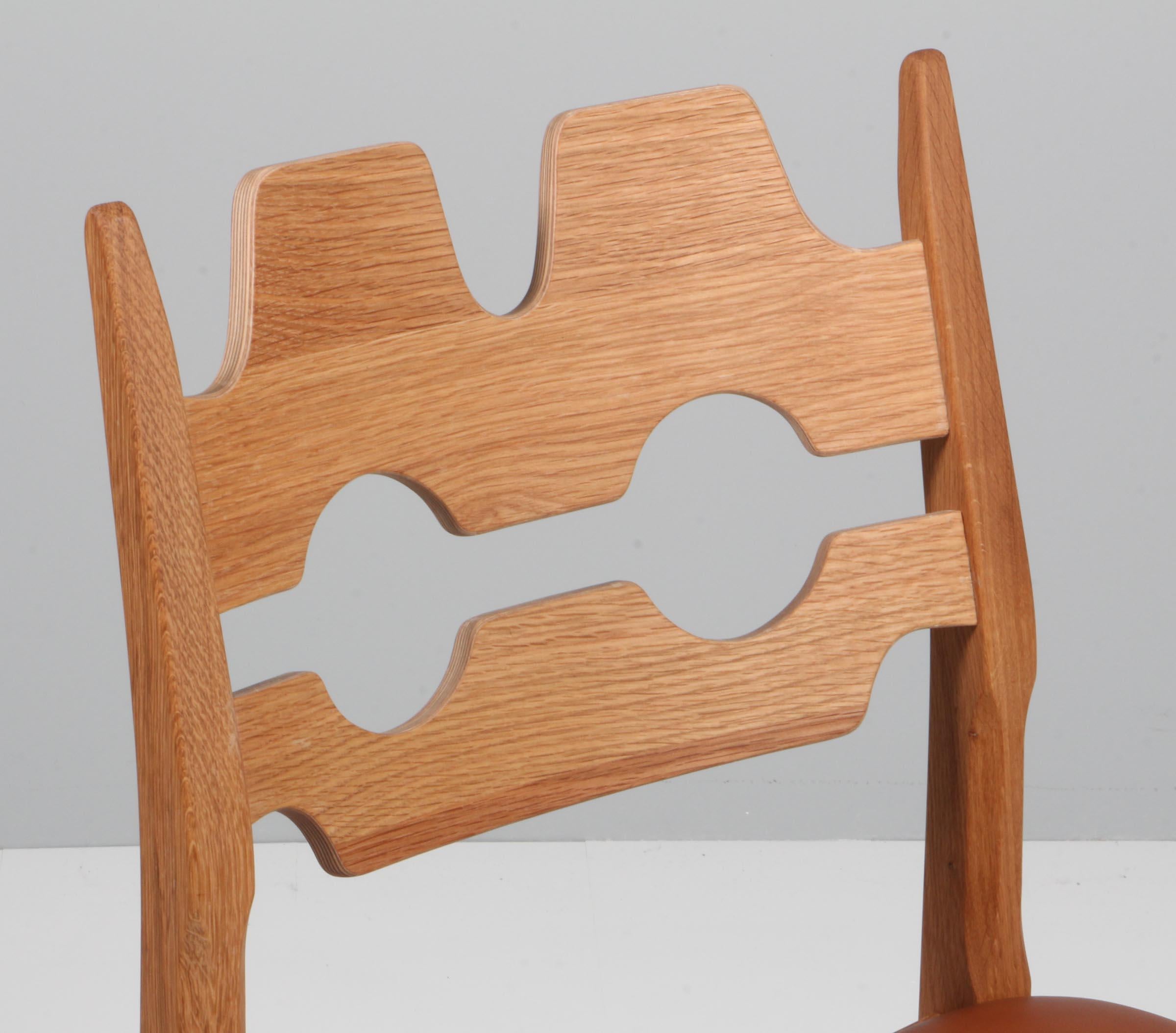 Scandinavian Modern Dining Chairs by Henning Kjærnulf, model Razoblade, Denmark, Oak For Sale