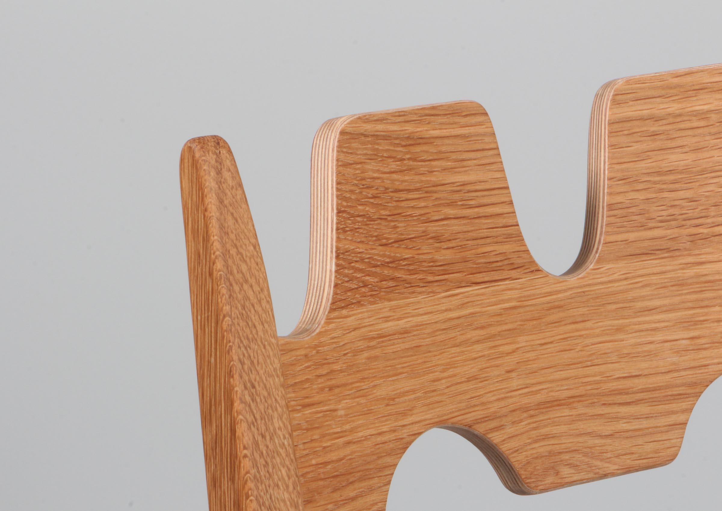 Danish Dining Chairs by Henning Kjærnulf, model Razoblade, Denmark, Oak For Sale