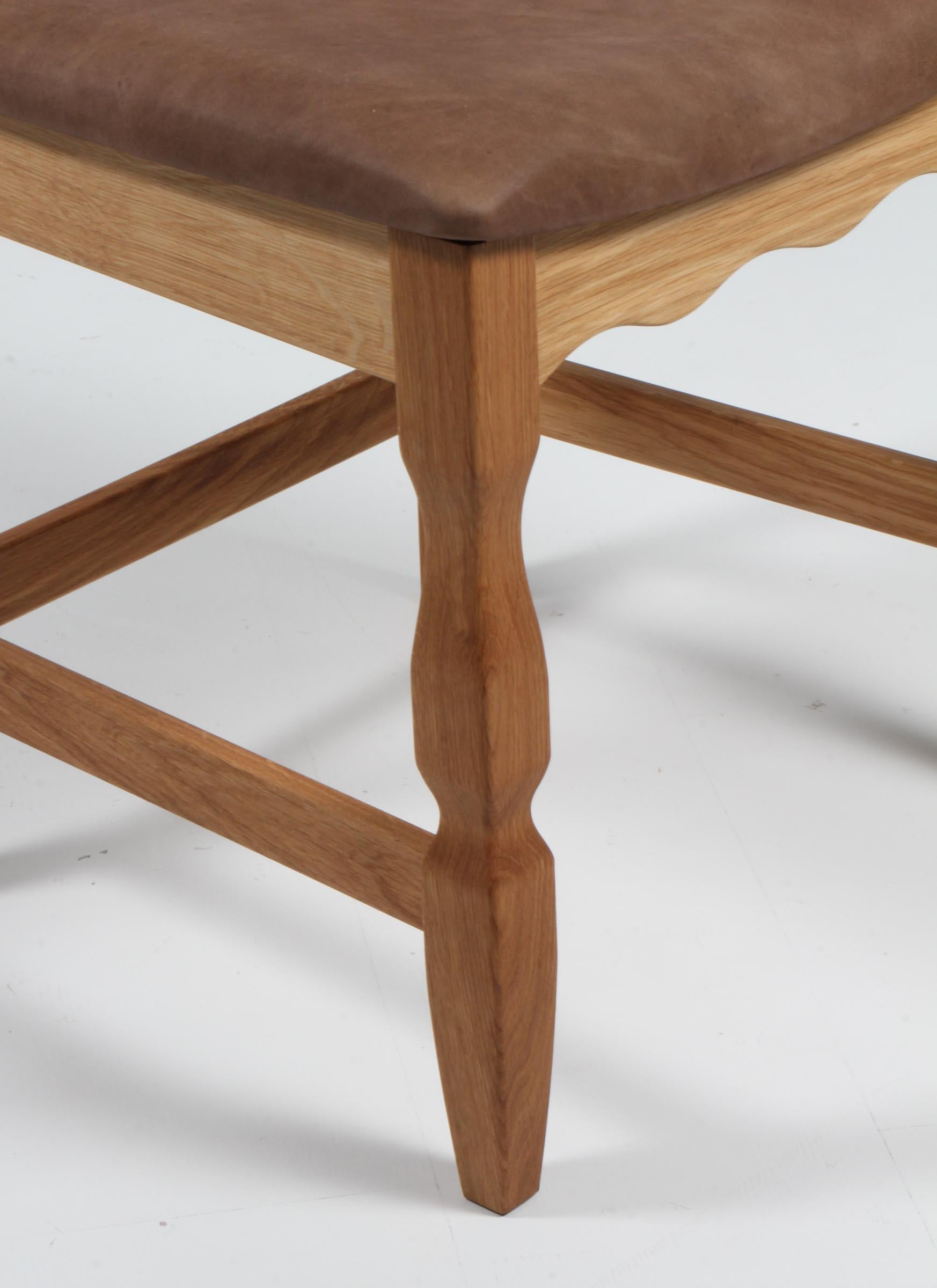 Scandinavian Modern Dining Chairs by Henning Kjærnulf, Model Razoblade, Denmark, Oak For Sale