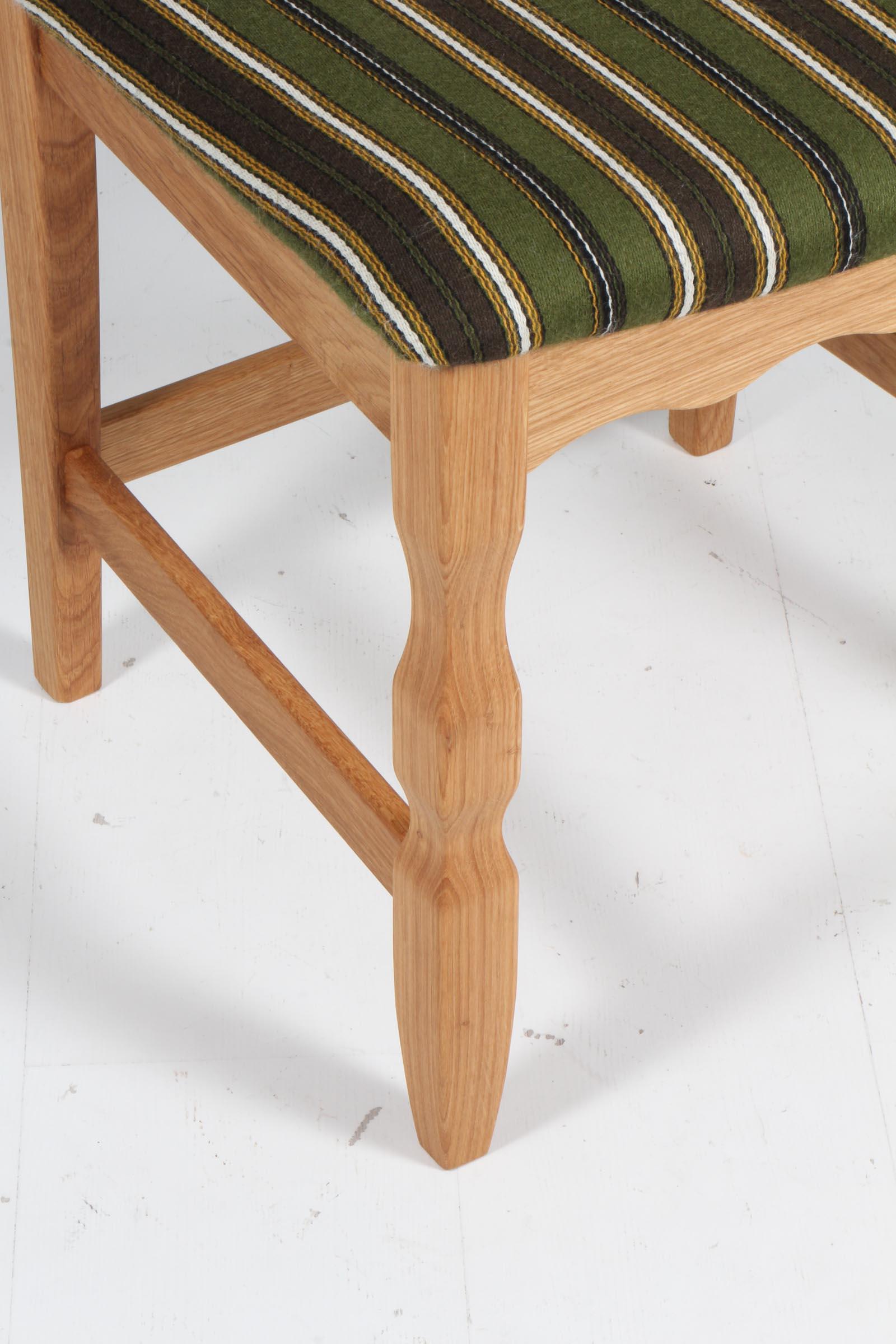 Danish Dining Chairs by Henning Kjærnulf, Model Razoblade, Denmark, Oak For Sale