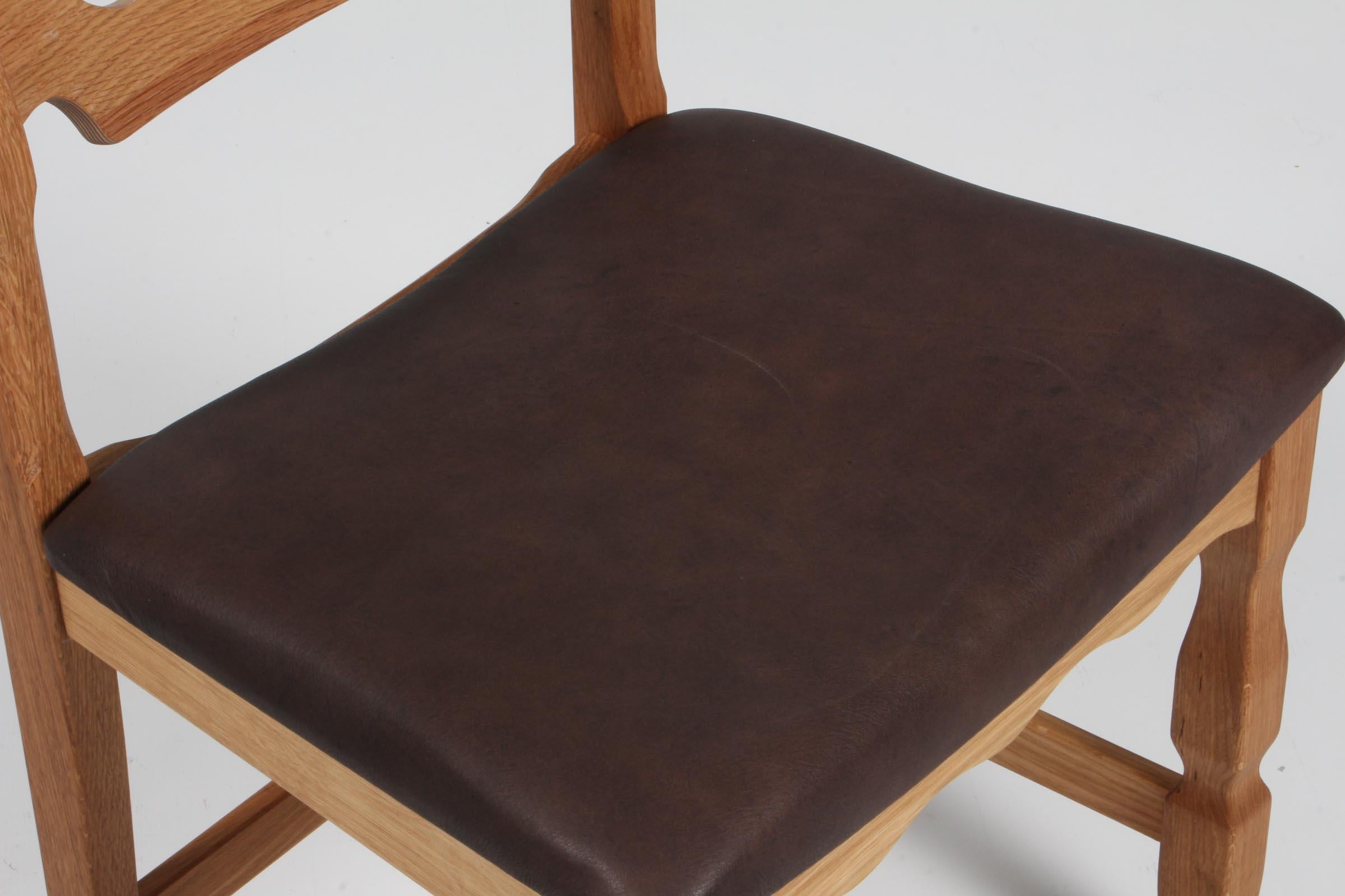 Contemporary Dining Chairs by Henning Kjærnulf, model Razorblade, Denmark, Oak For Sale