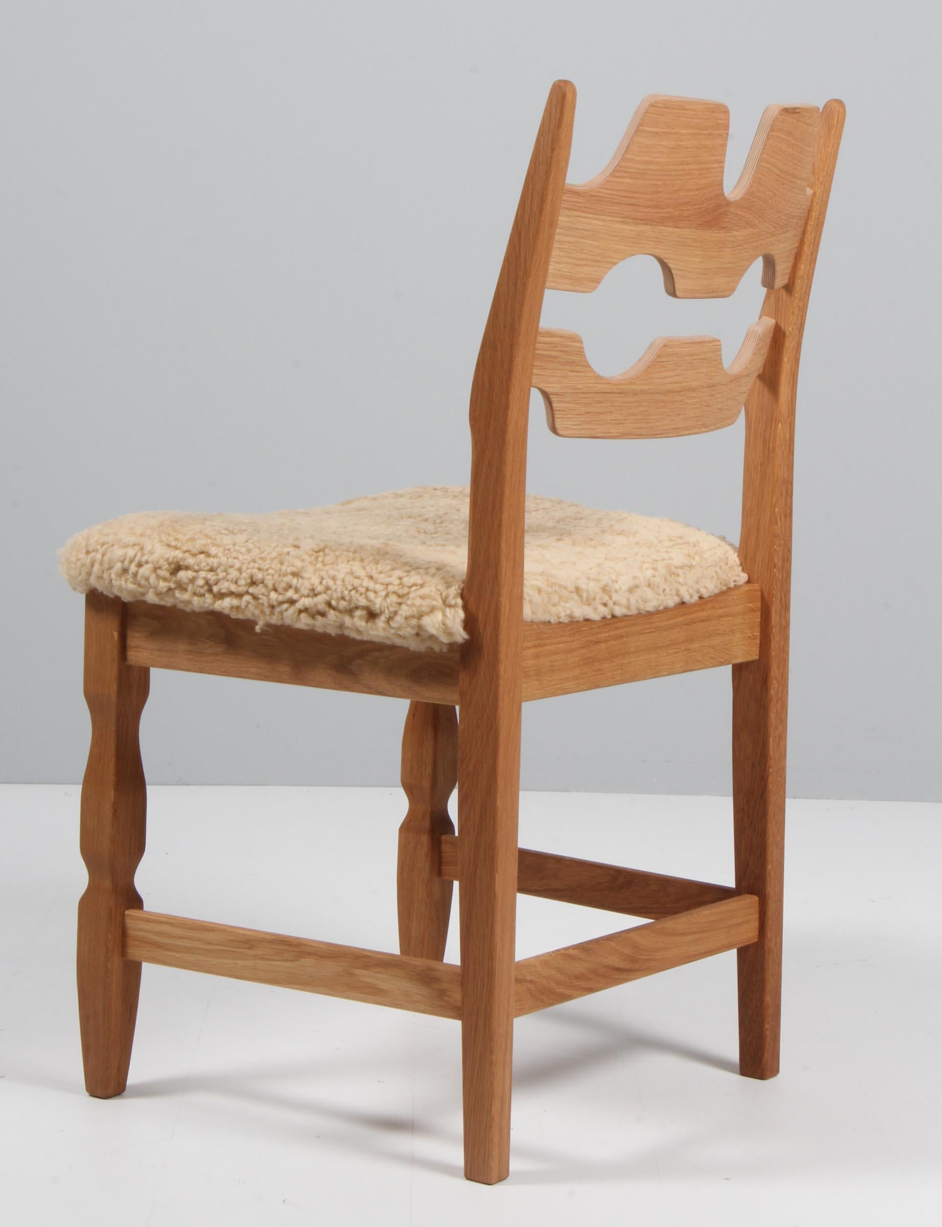 Dining Chairs by Henning Kjærnulf, Model Razoblade, Denmark, Oak For Sale 1