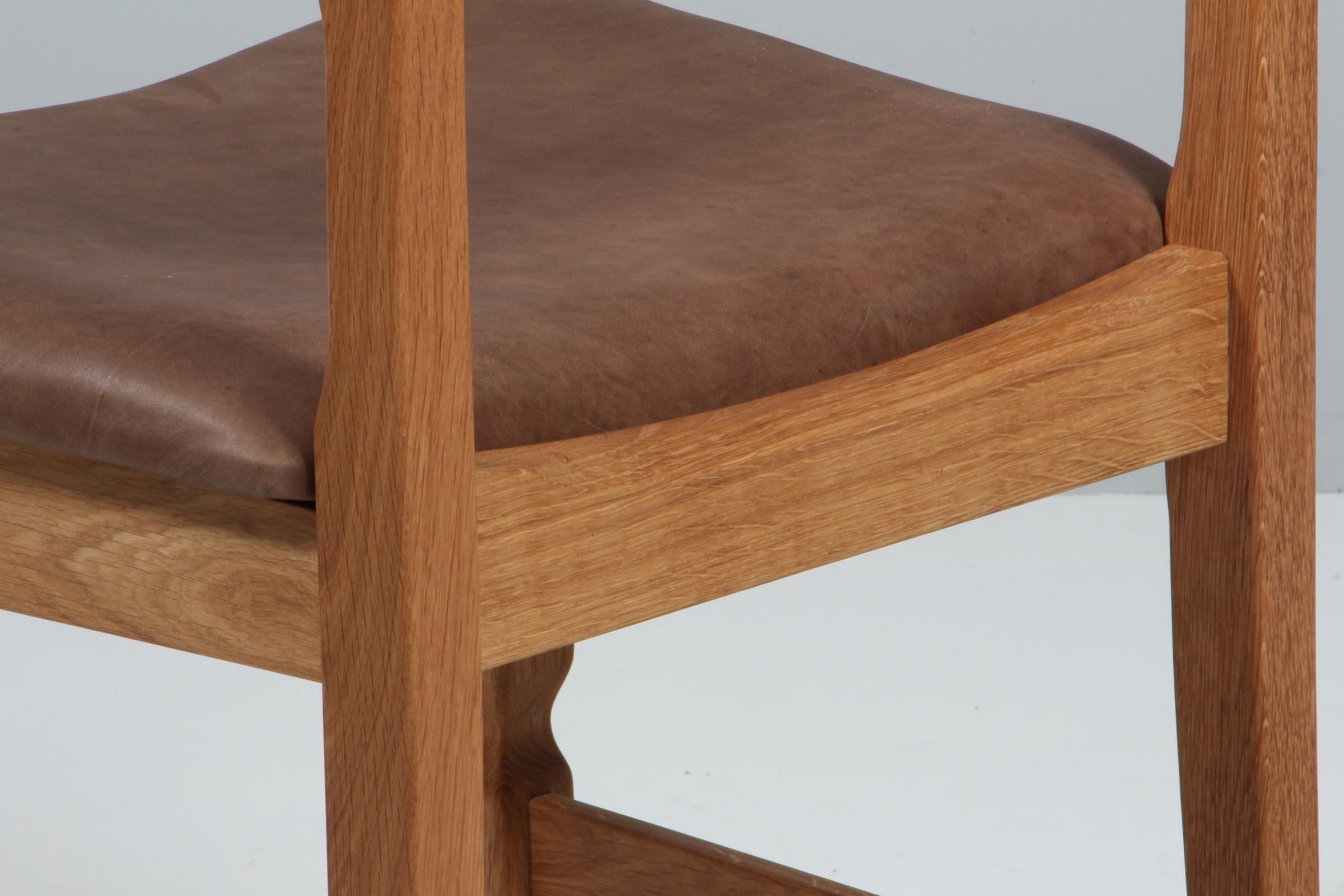 Dining Chairs by Henning Kjærnulf, Model Razoblade, Denmark, Oak For Sale 1