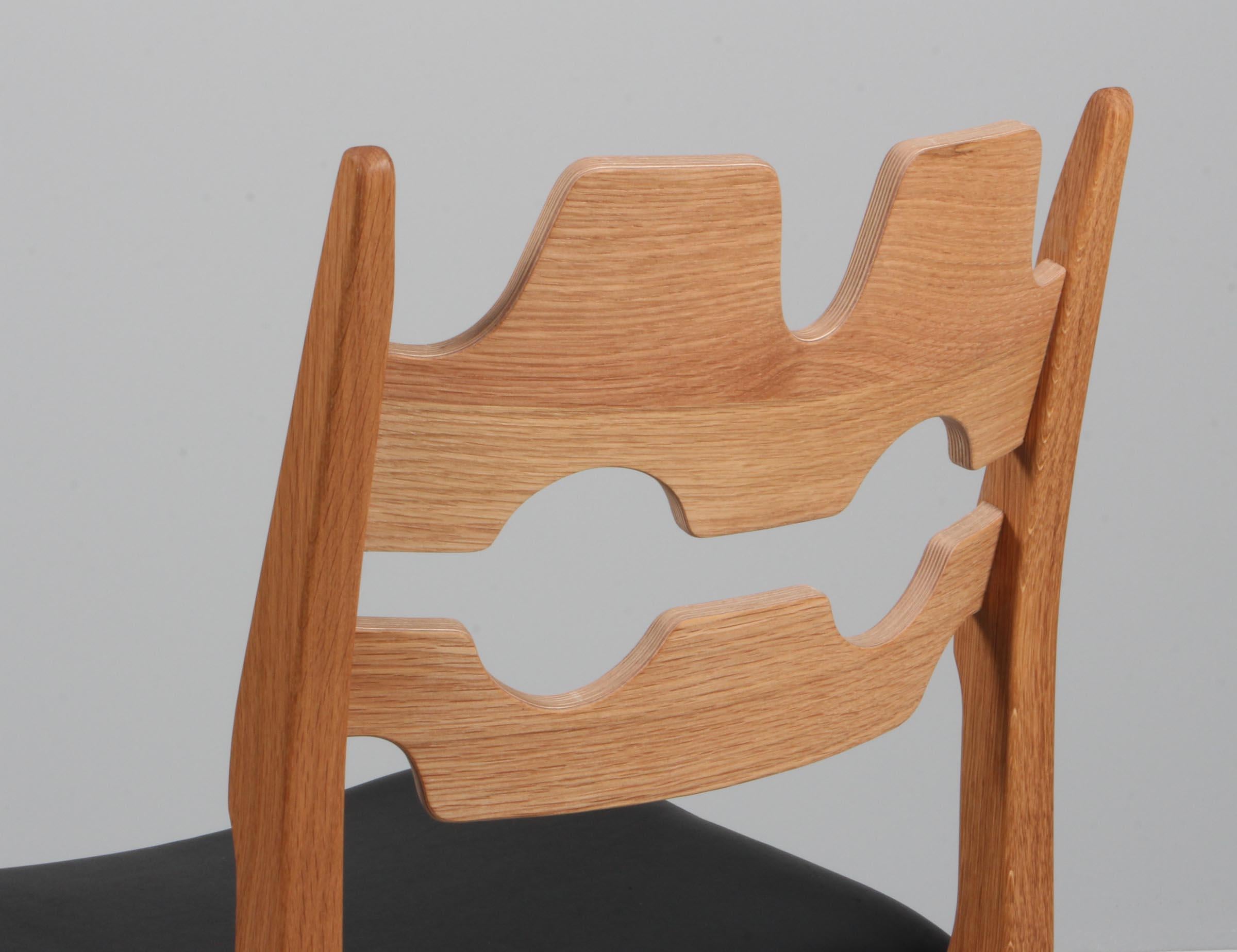 Dining Chairs by Henning Kjærnulf, model Razoblade, Denmark, Oak For Sale 2