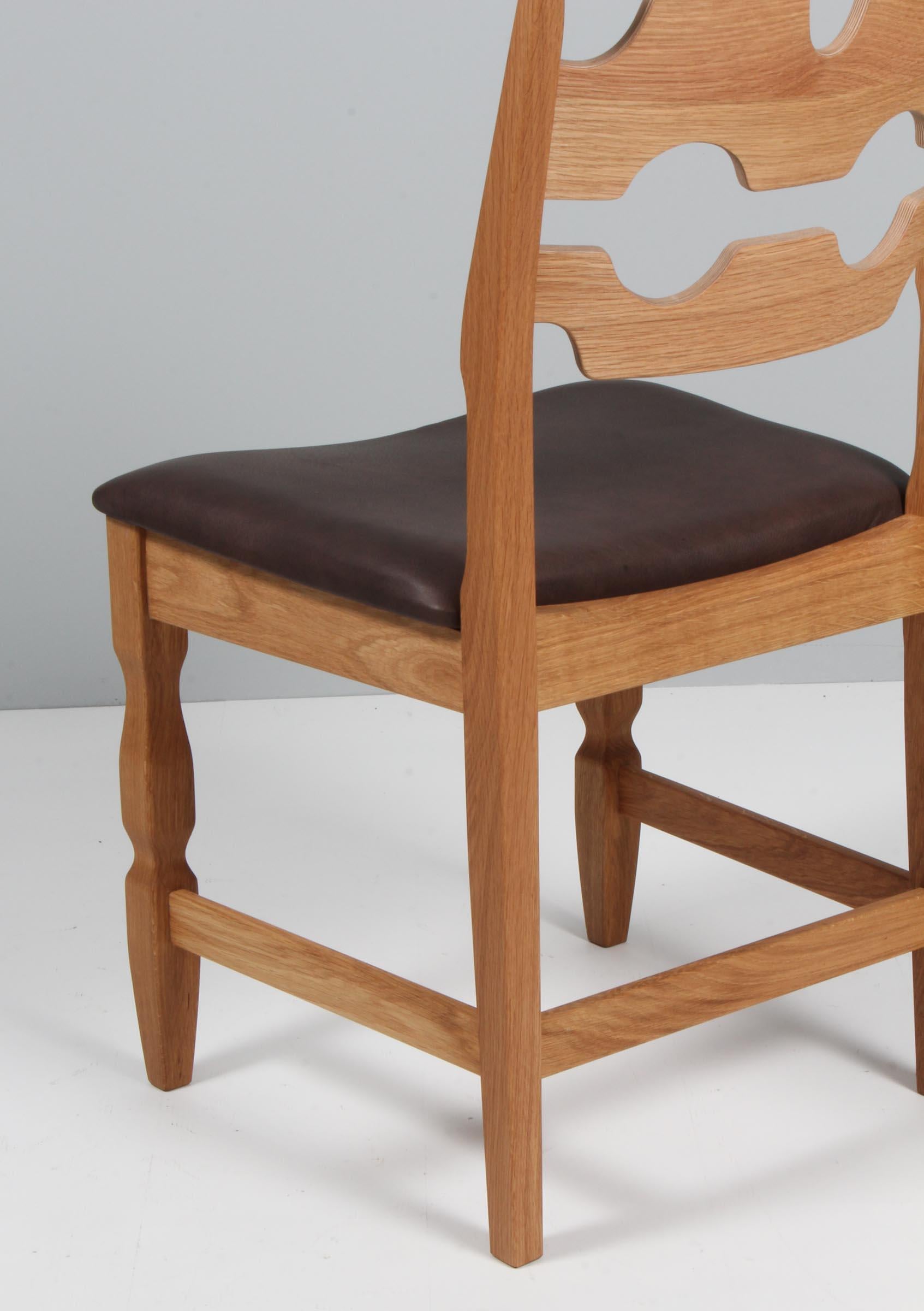 Dining Chairs by Henning Kjærnulf, model Razoblade, Denmark, Oak For Sale 3