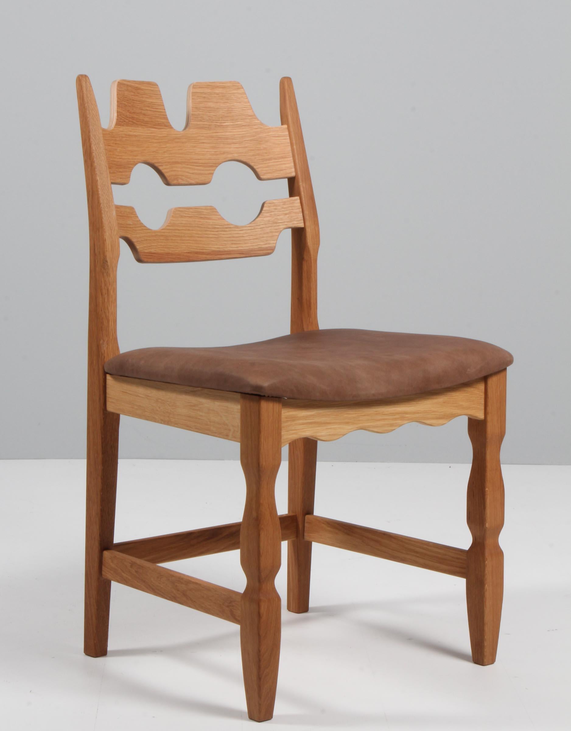 Dining Chairs by Henning Kjærnulf, Model Razoblade, Denmark, Oak For Sale