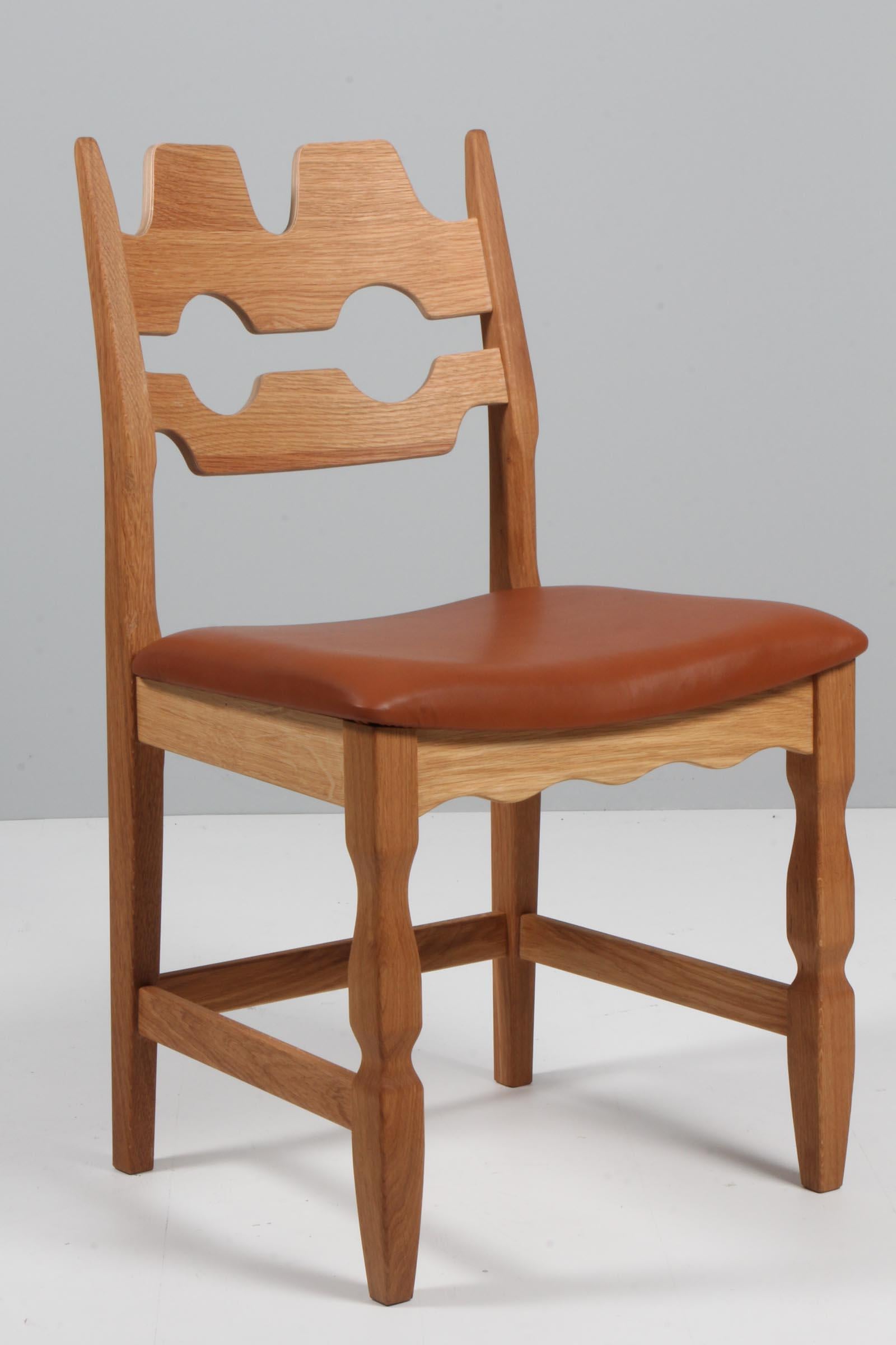 Dining Chairs by Henning Kjærnulf, model Razoblade, Denmark, Oak For Sale