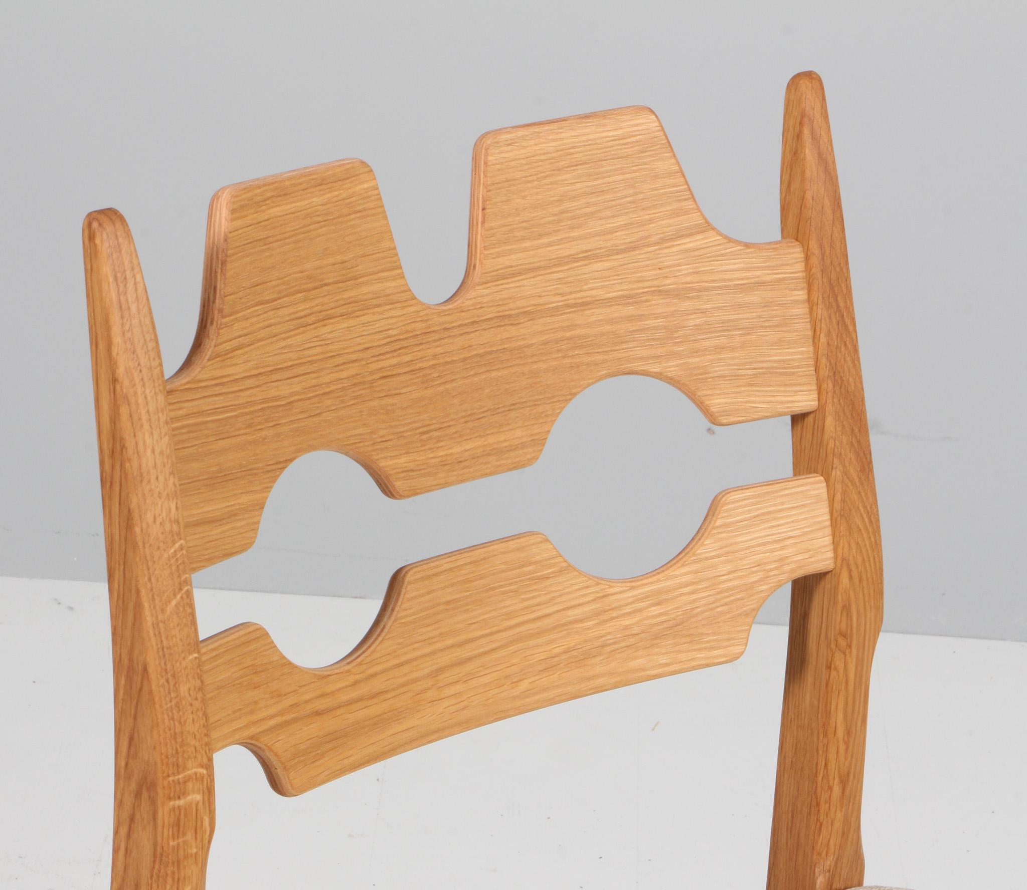 Scandinavian Modern Dining Chairs by Henning Kjærnulf, Model Razorblade, Denmark, Oak For Sale