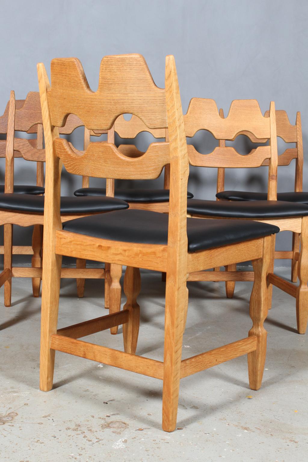Leather Dining Chairs by Henning Kjærnulf