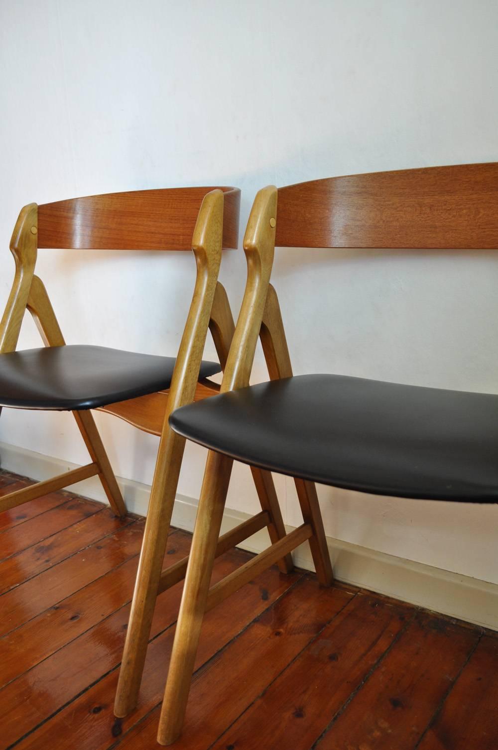 Danish Dining Chairs by Henning Kjærnulf, Set of Two