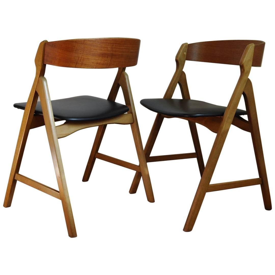 Dining Chairs by Henning Kjærnulf, Set of Two
