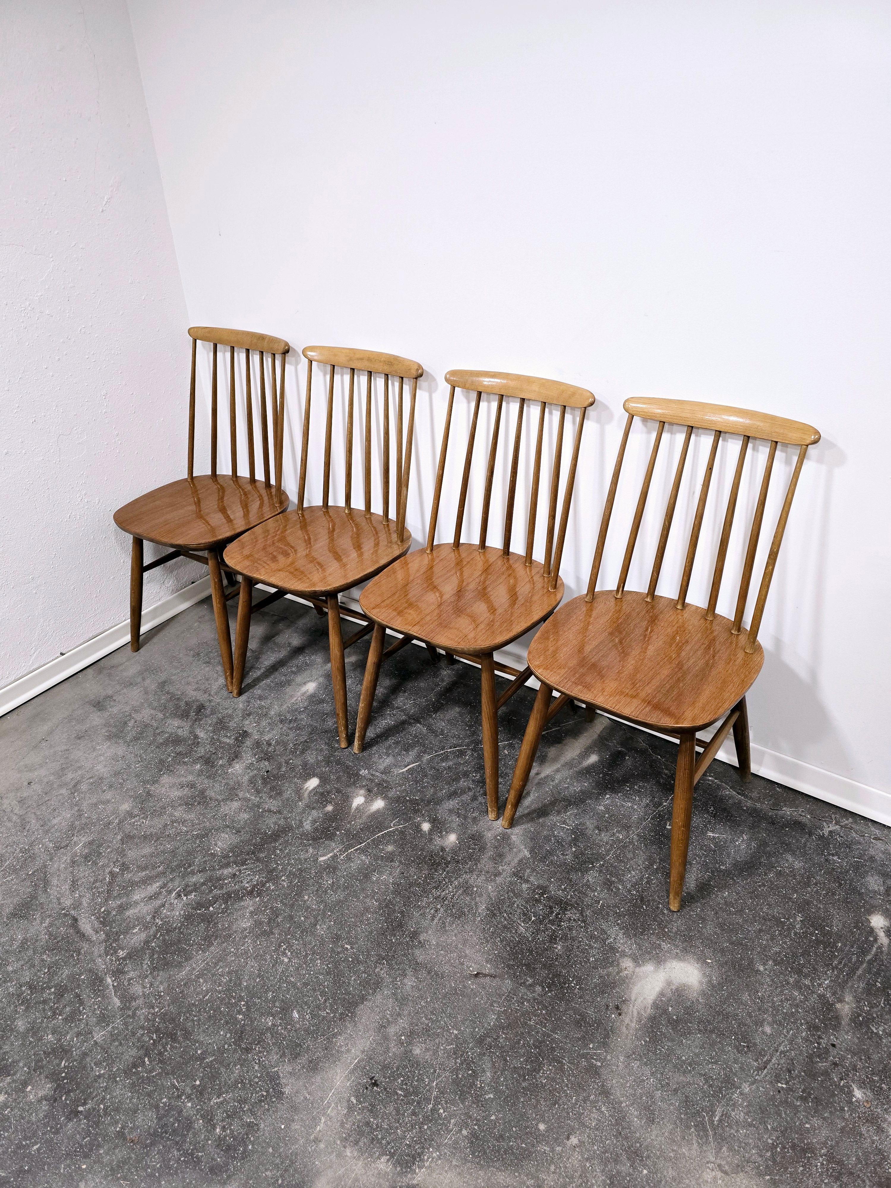 Dining chairs by Ilmari Tapivaara 1970s 1 of 4 For Sale 7