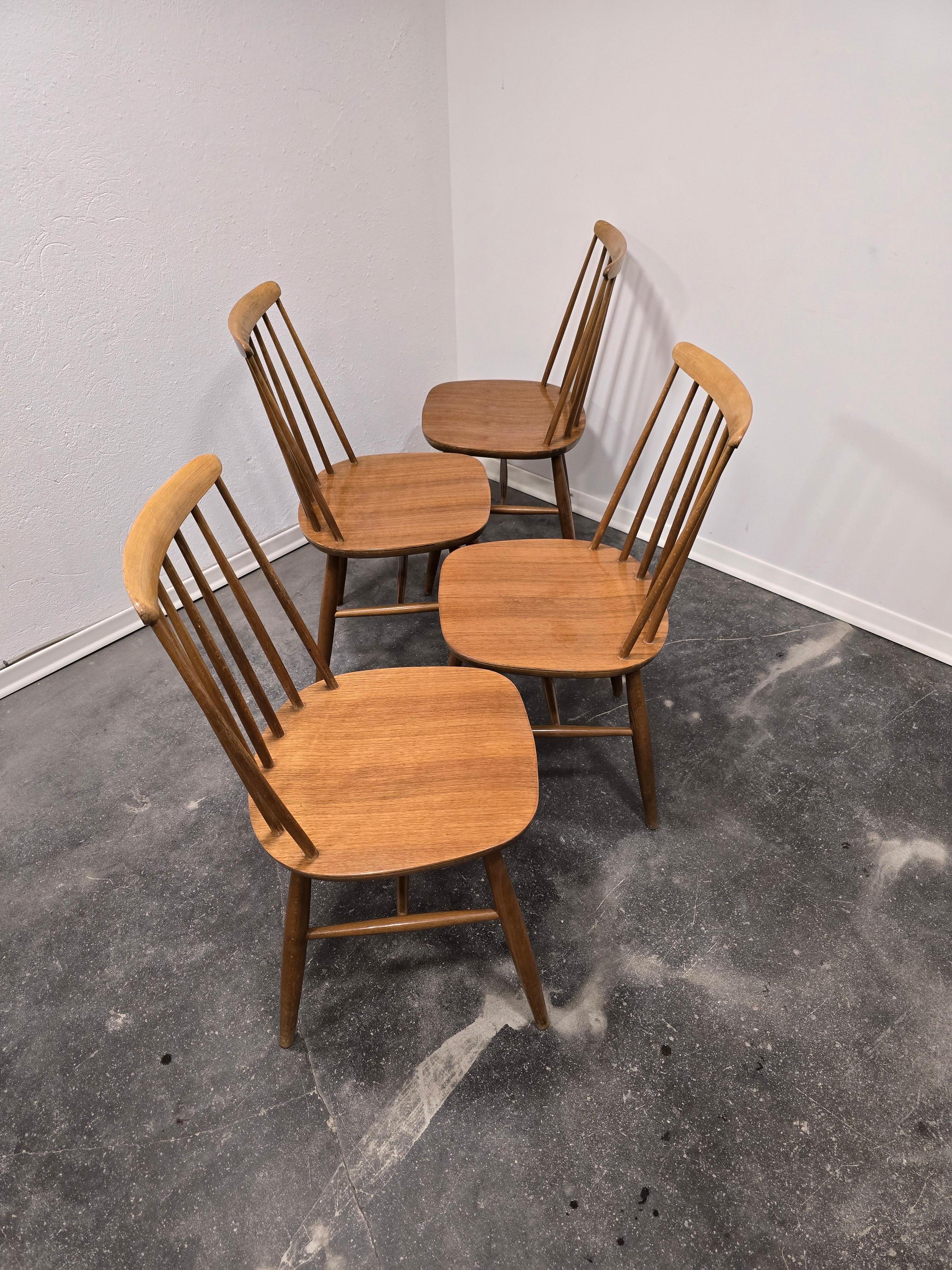 Slovenian Dining chairs by Ilmari Tapivaara 1970s 1 of 4 For Sale