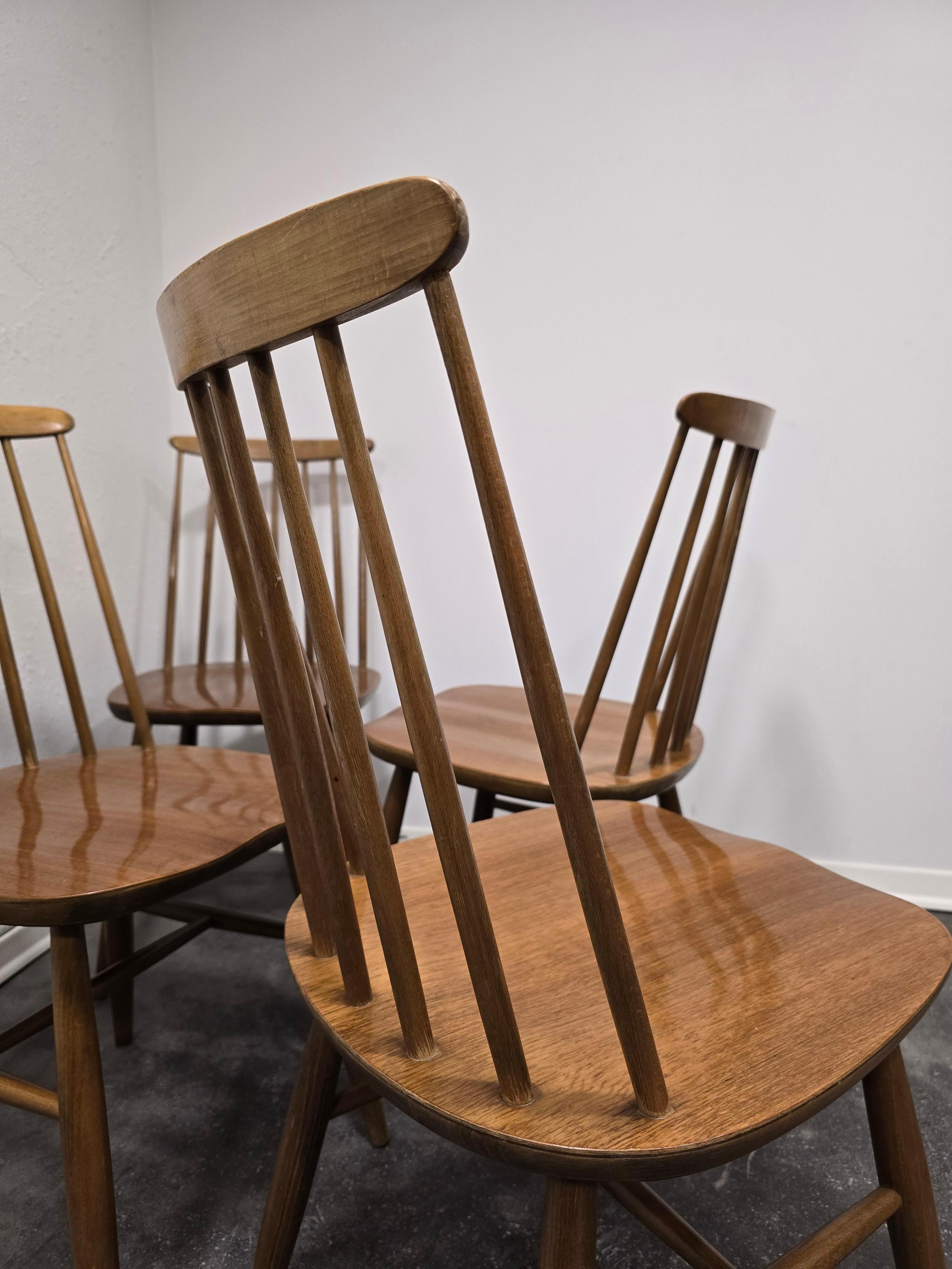 Late 20th Century Dining chairs by Ilmari Tapivaara 1970s 1 of 4 For Sale