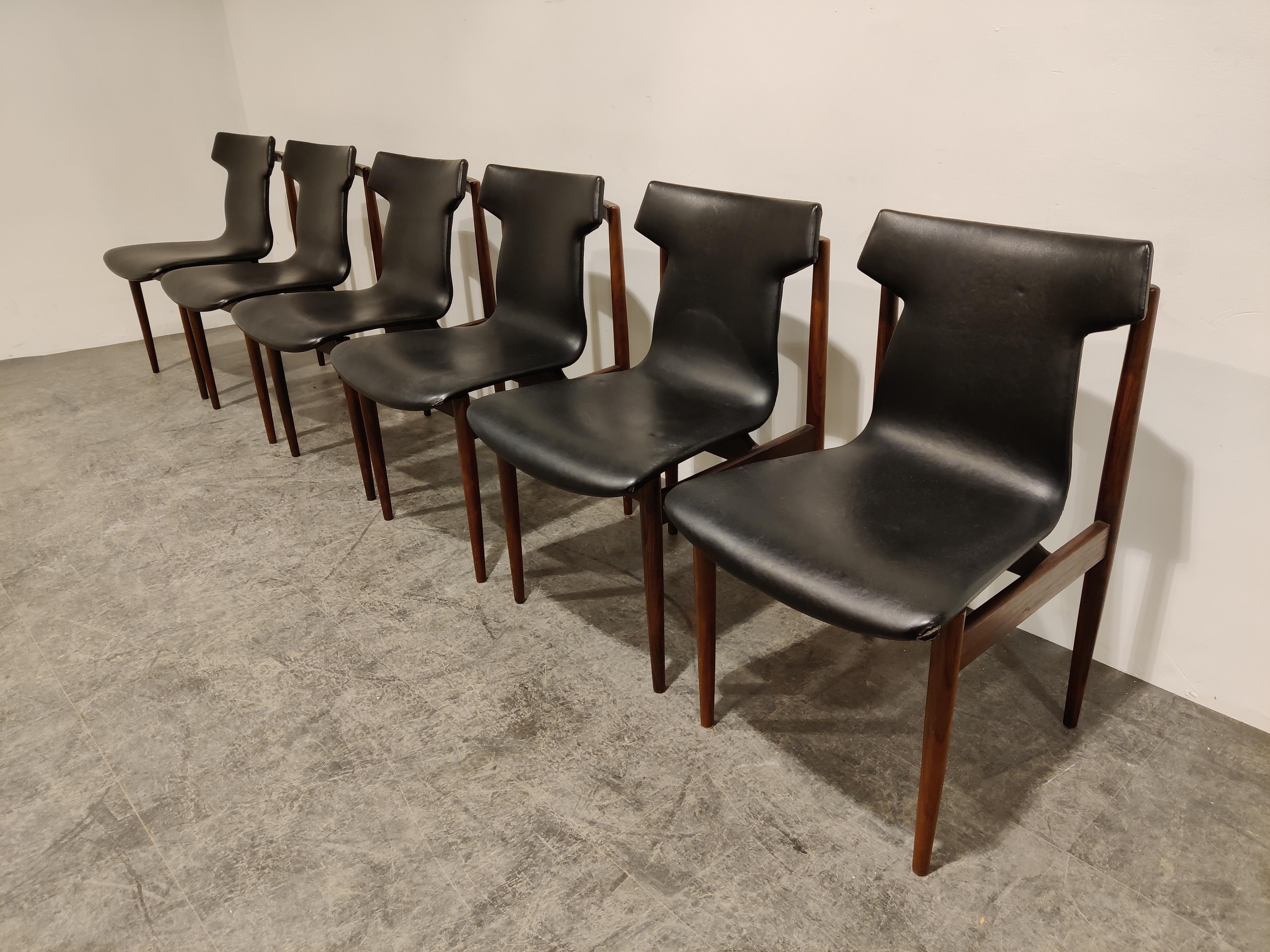 Mid-Century Modern Dining Chairs by Inger Klingenberg for Fristho Set of 6, 1950s