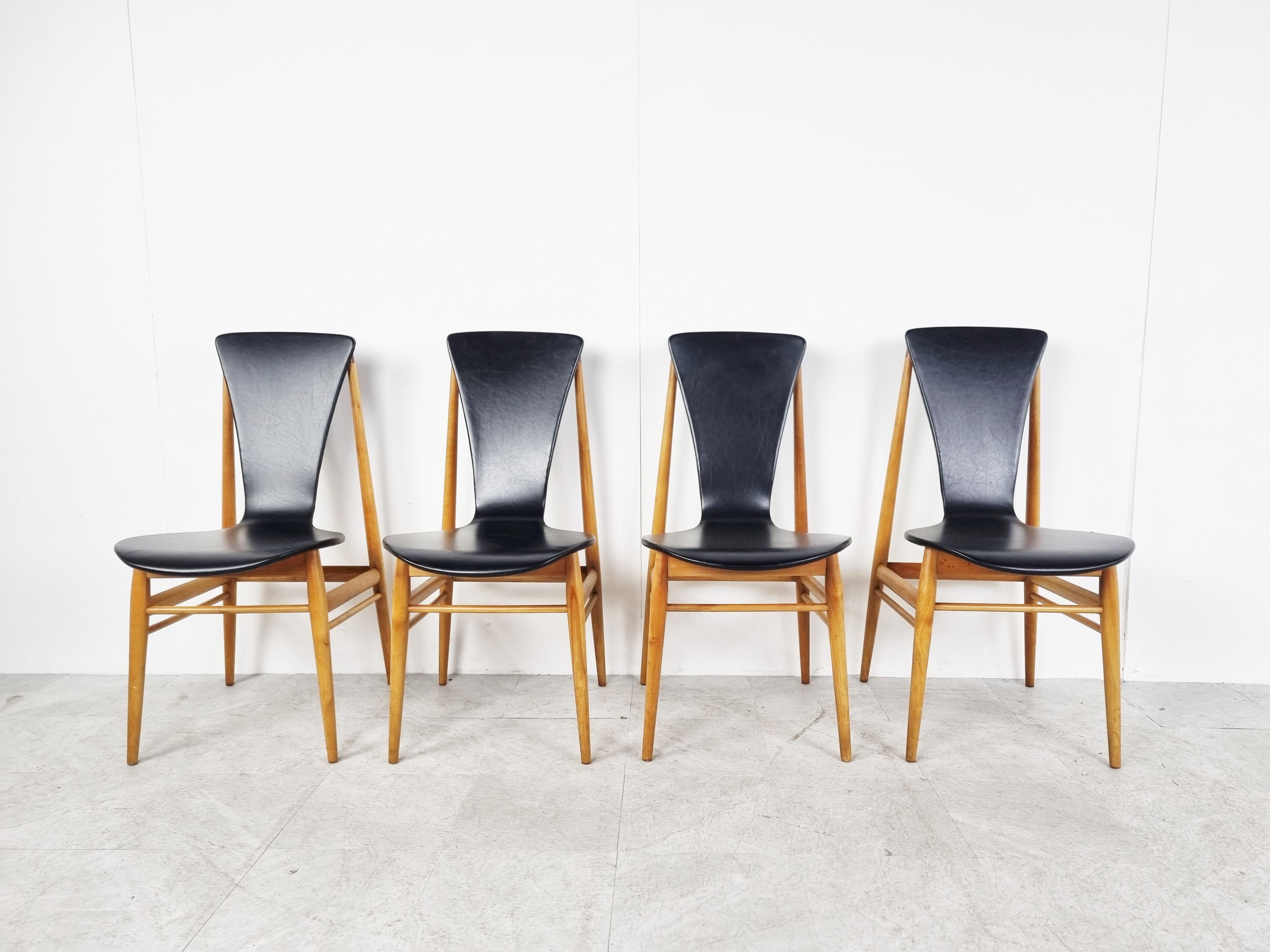Scandinavian Modern Dining Chairs by Inger Klingenberg Set of 4, 1950s