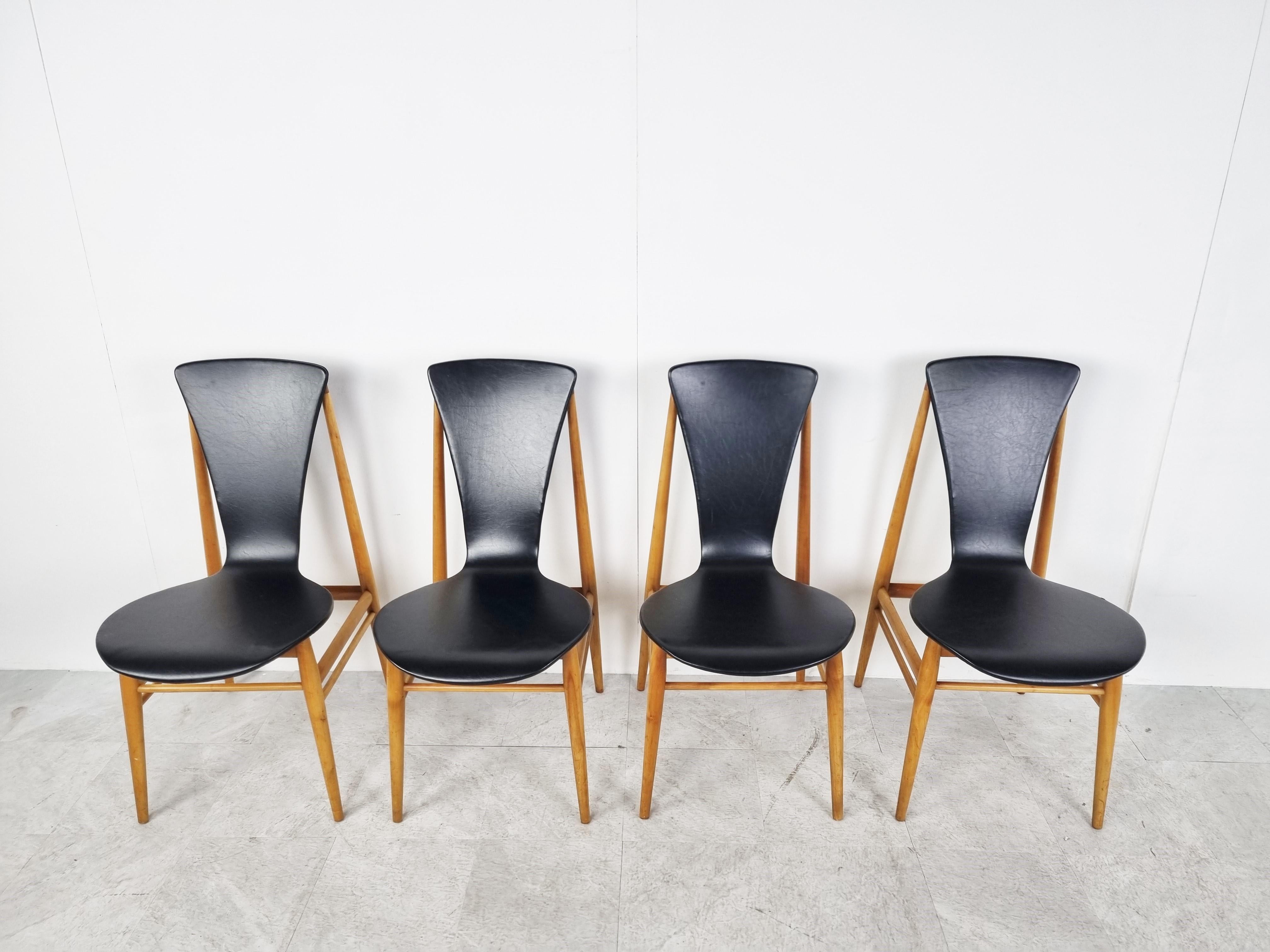 Danish Dining Chairs by Inger Klingenberg Set of 4, 1950s