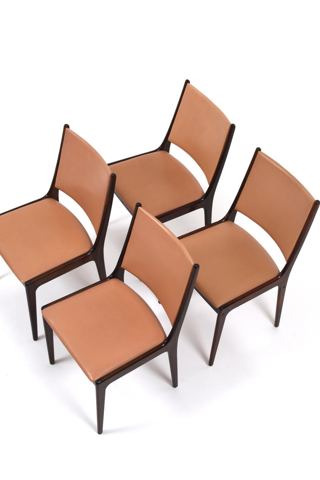 Mid-Century Modern Dining Chairs by Johannes Andersen for Uldum Møbelfabrik 1960s
