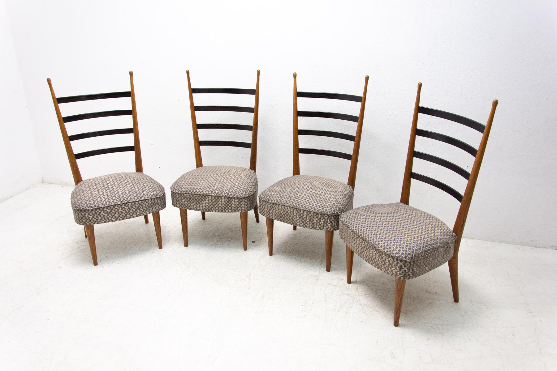 Dining Chairs by Josef Pehr, Czechoslovakia, 1940s, Set of 4 In Good Condition For Sale In Prague 8, CZ